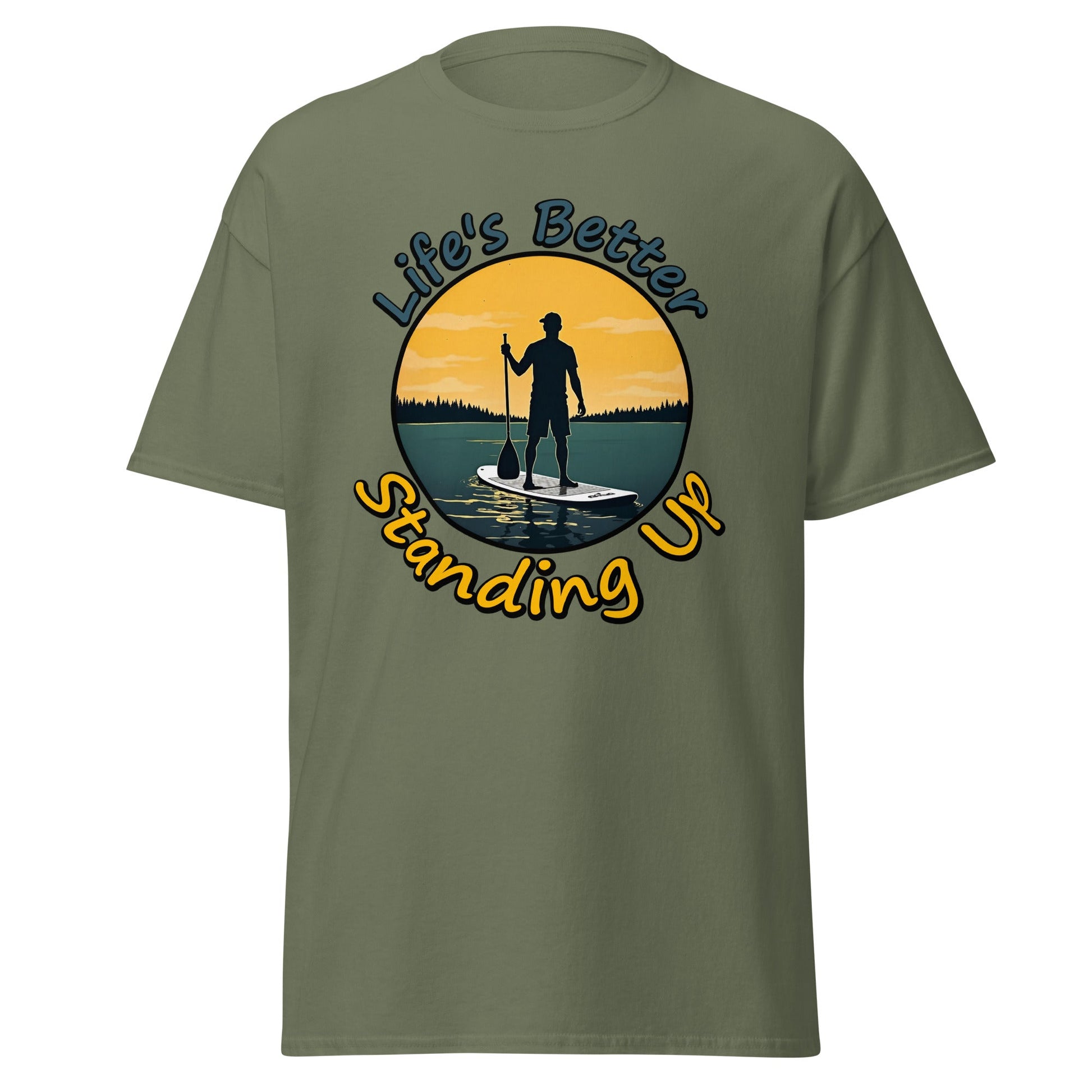 Paddle Boarding "Life's Better Standing Up" Men's (Unisex) Classic Tee - Men's Shirts - Discovery Co.