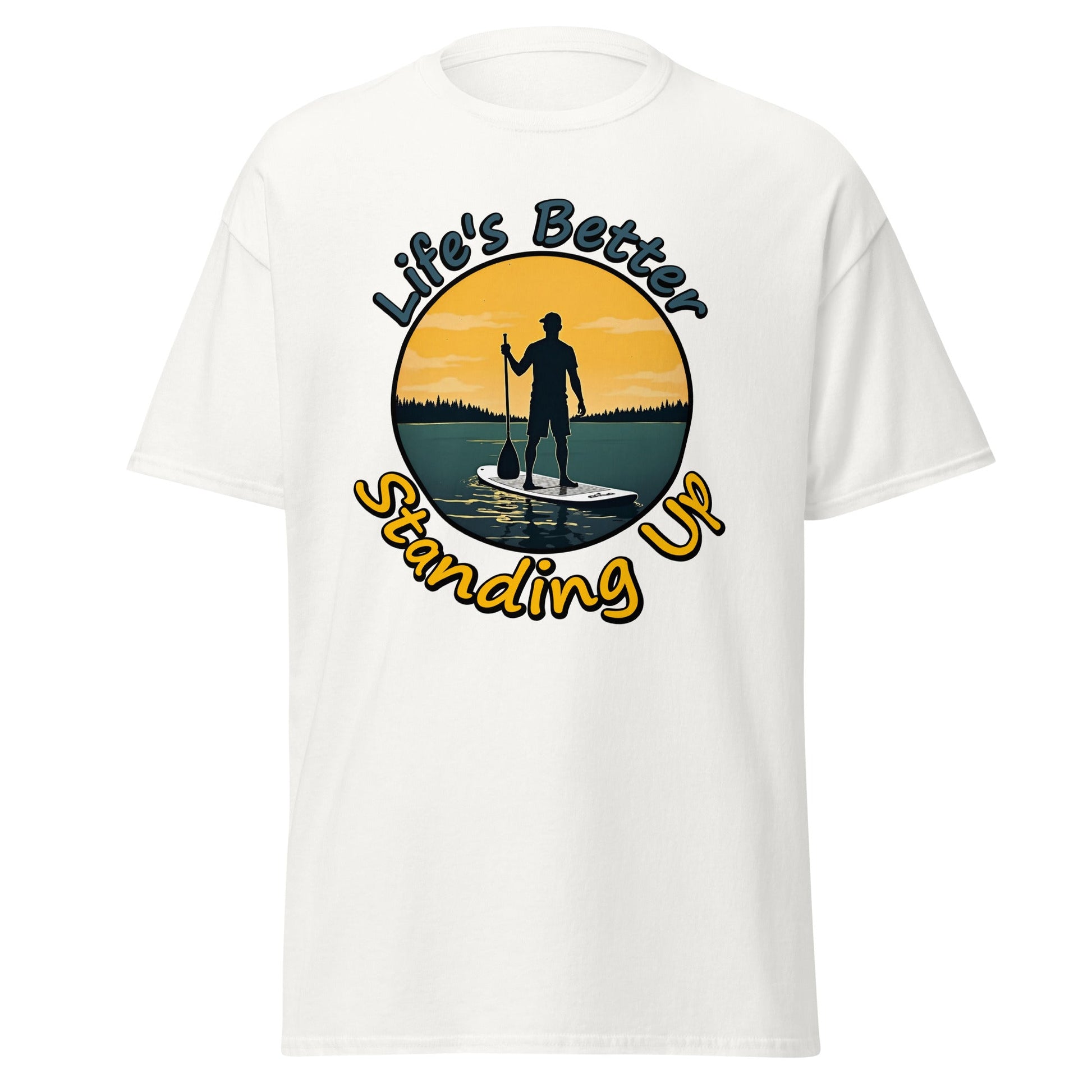 Paddle Boarding "Life's Better Standing Up" Men's (Unisex) Classic Tee - Men's Shirts - Discovery Co.