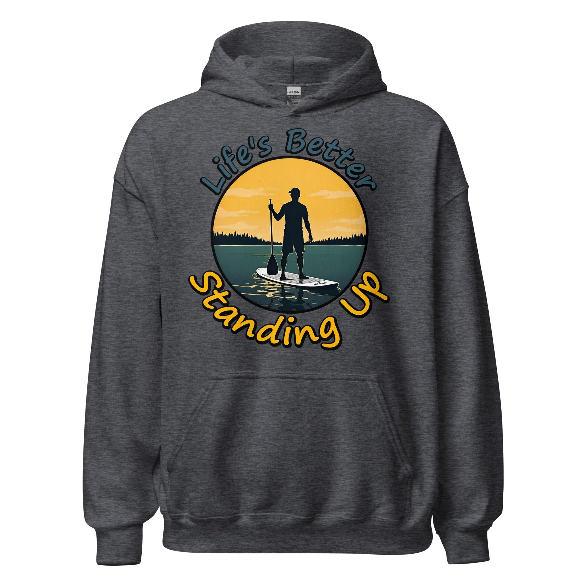 Paddle Boarding "Life's Better Standing Up" Men's (Unisex) Heavy Blend Hoodie - Hoodies - Discovery Co.