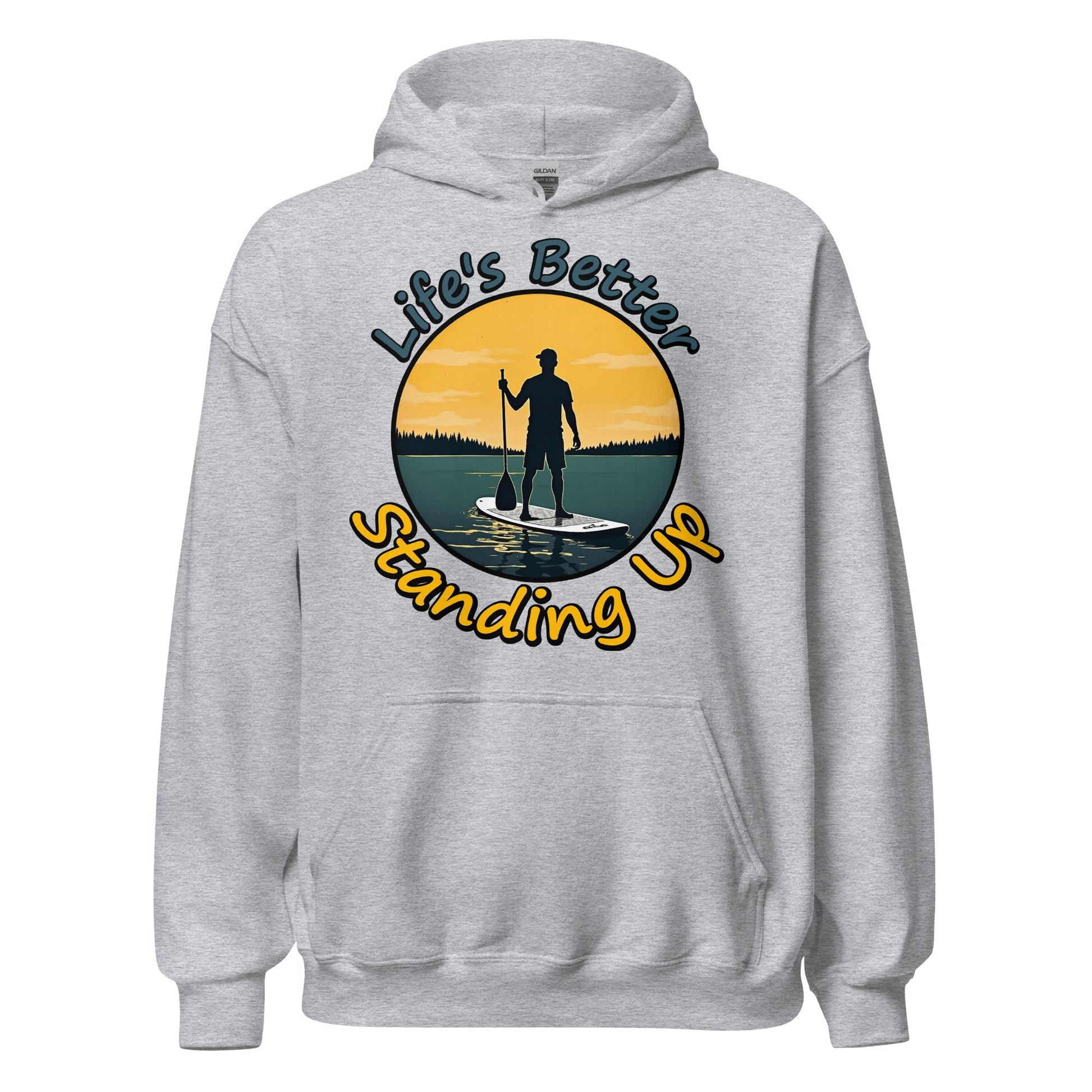 Paddle Boarding "Life's Better Standing Up" Men's (Unisex) Heavy Blend Hoodie - Hoodies - Discovery Co.