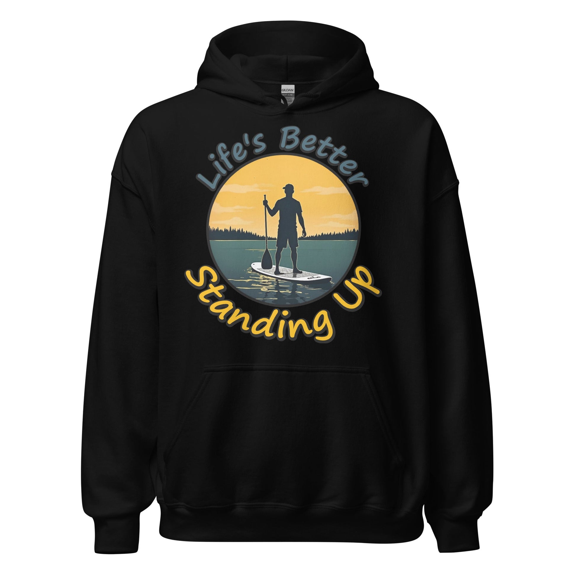 Paddle Boarding "Life's Better Standing Up" Men's (Unisex) Heavy Blend Hoodie - Hoodies - Discovery Co.