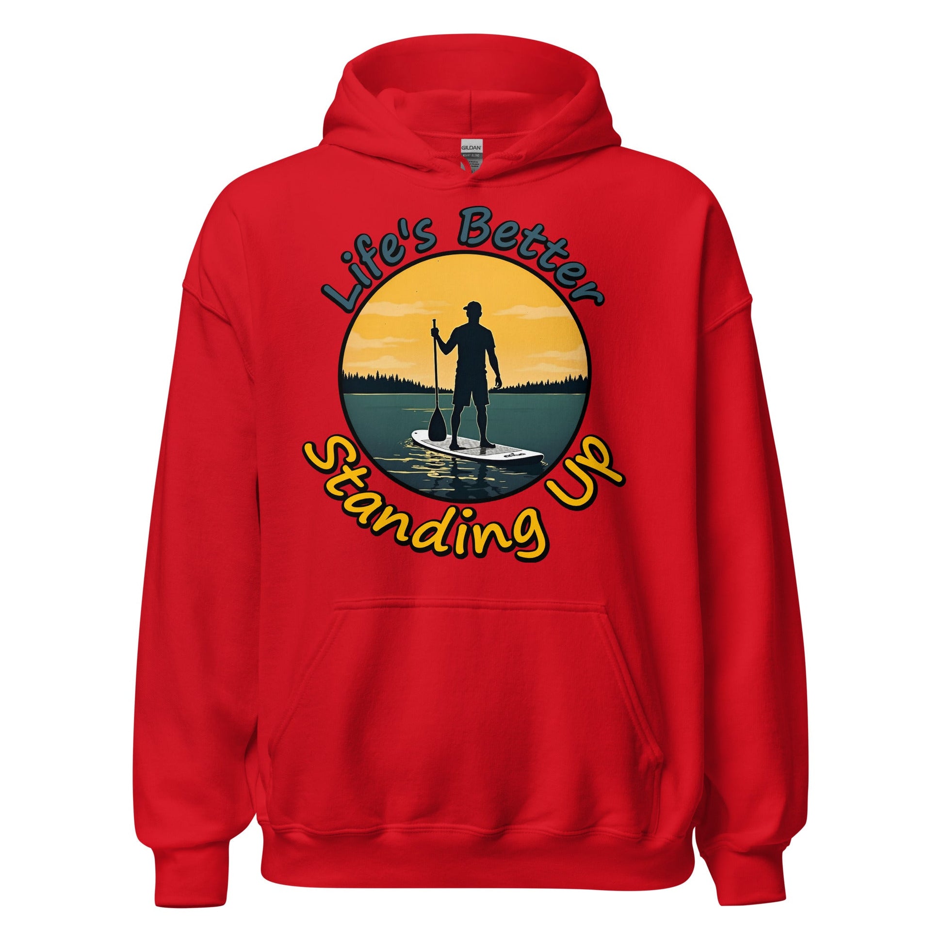 Paddle Boarding "Life's Better Standing Up" Men's (Unisex) Heavy Blend Hoodie - Hoodies - Discovery Co.