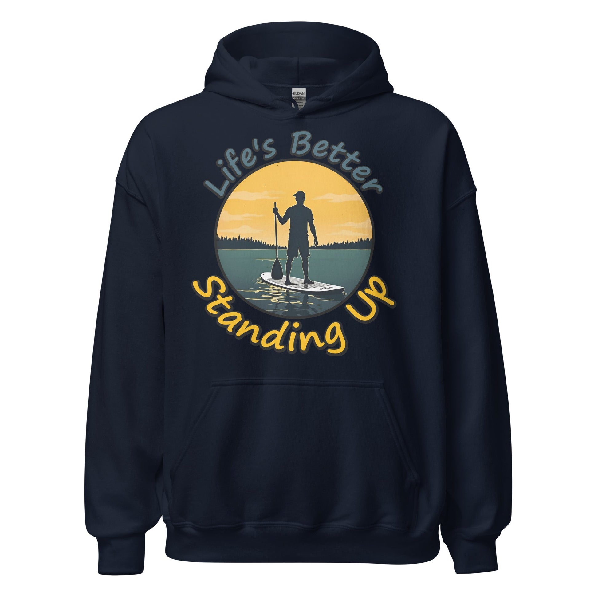 Paddle Boarding "Life's Better Standing Up" Men's (Unisex) Heavy Blend Hoodie - Hoodies - Discovery Co.