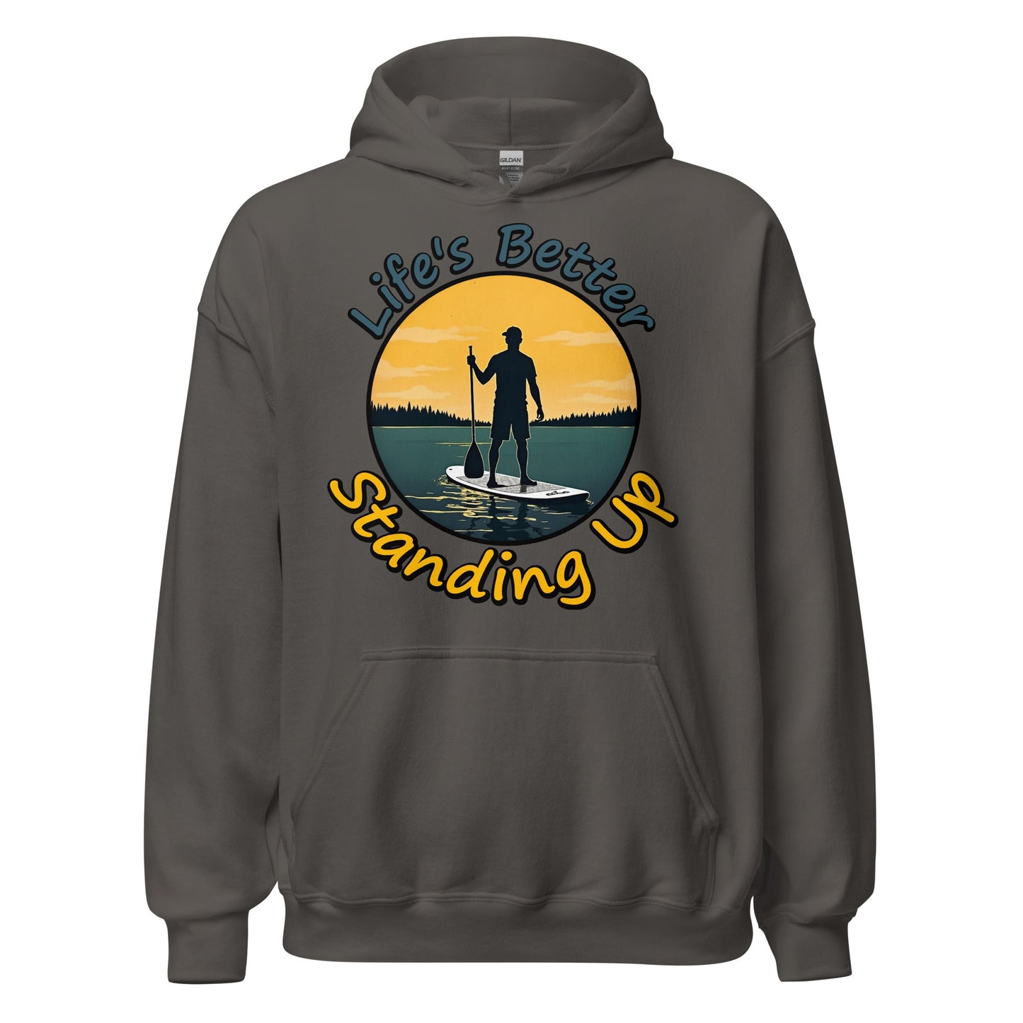 Paddle Boarding "Life's Better Standing Up" Men's (Unisex) Heavy Blend Hoodie - Hoodies - Discovery Co.