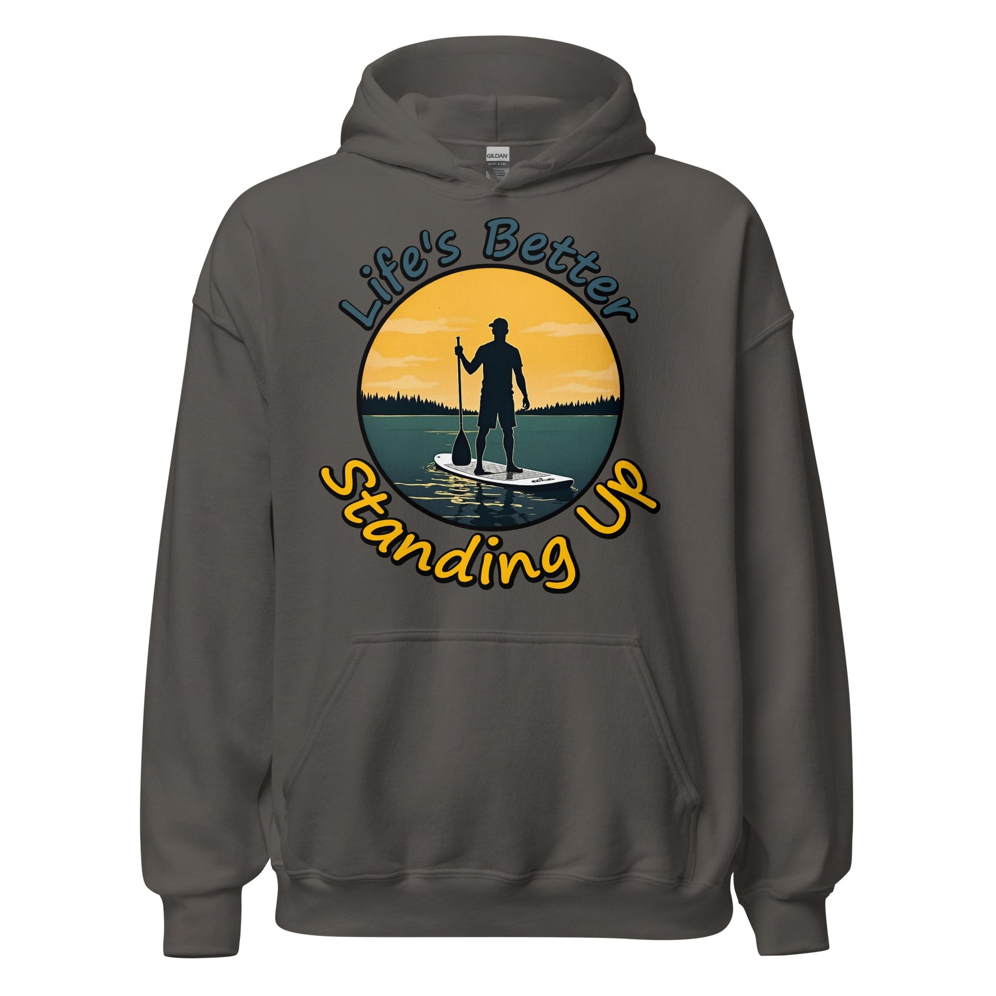 Paddle Boarding "Life's Better Standing Up" Men's (Unisex) Heavy Blend Hoodie - Hoodies - Discovery Co.
