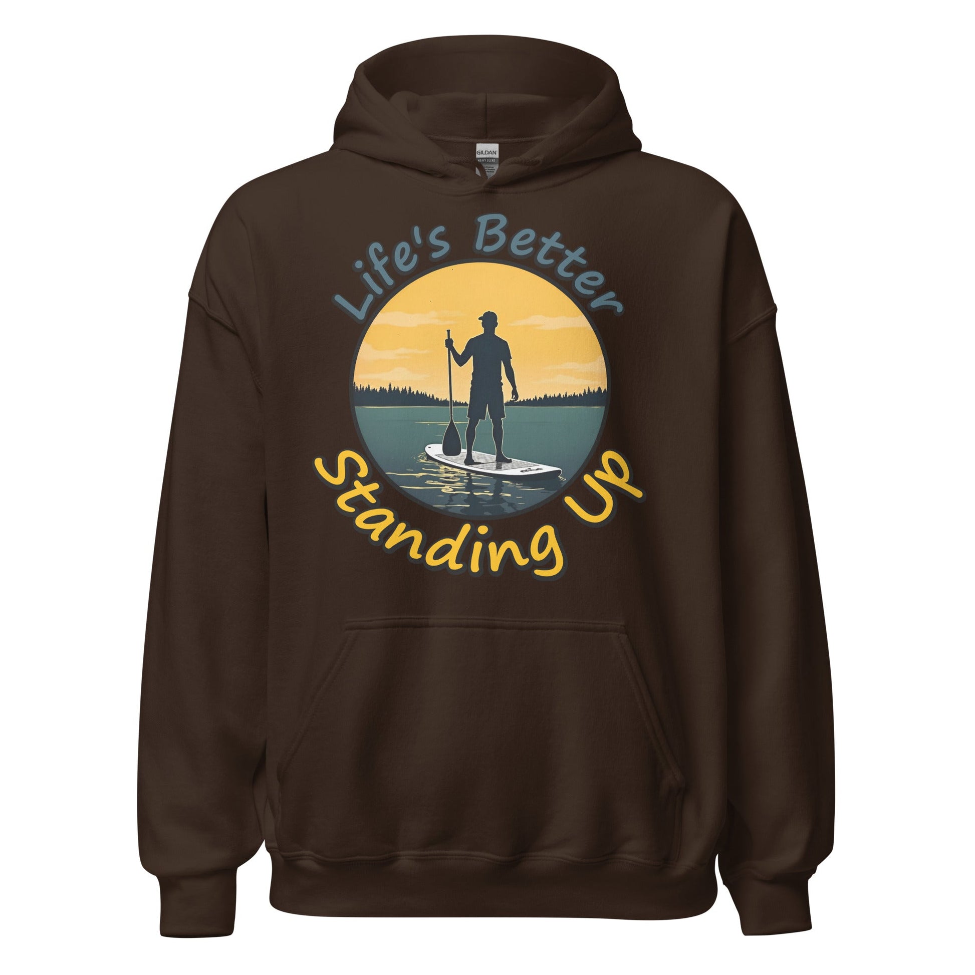 Paddle Boarding "Life's Better Standing Up" Men's (Unisex) Heavy Blend Hoodie - Hoodies - Discovery Co.