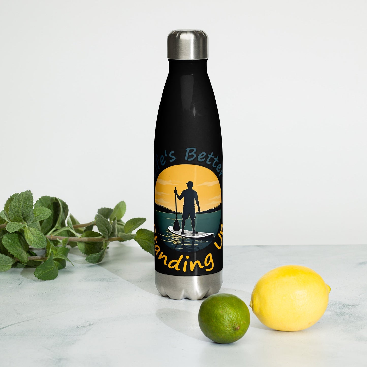 Paddle Boarding "Life's Better Standing Up" Stainless Steel Water Bottle - Stainless Steel Water Bottle - Discovery Co.