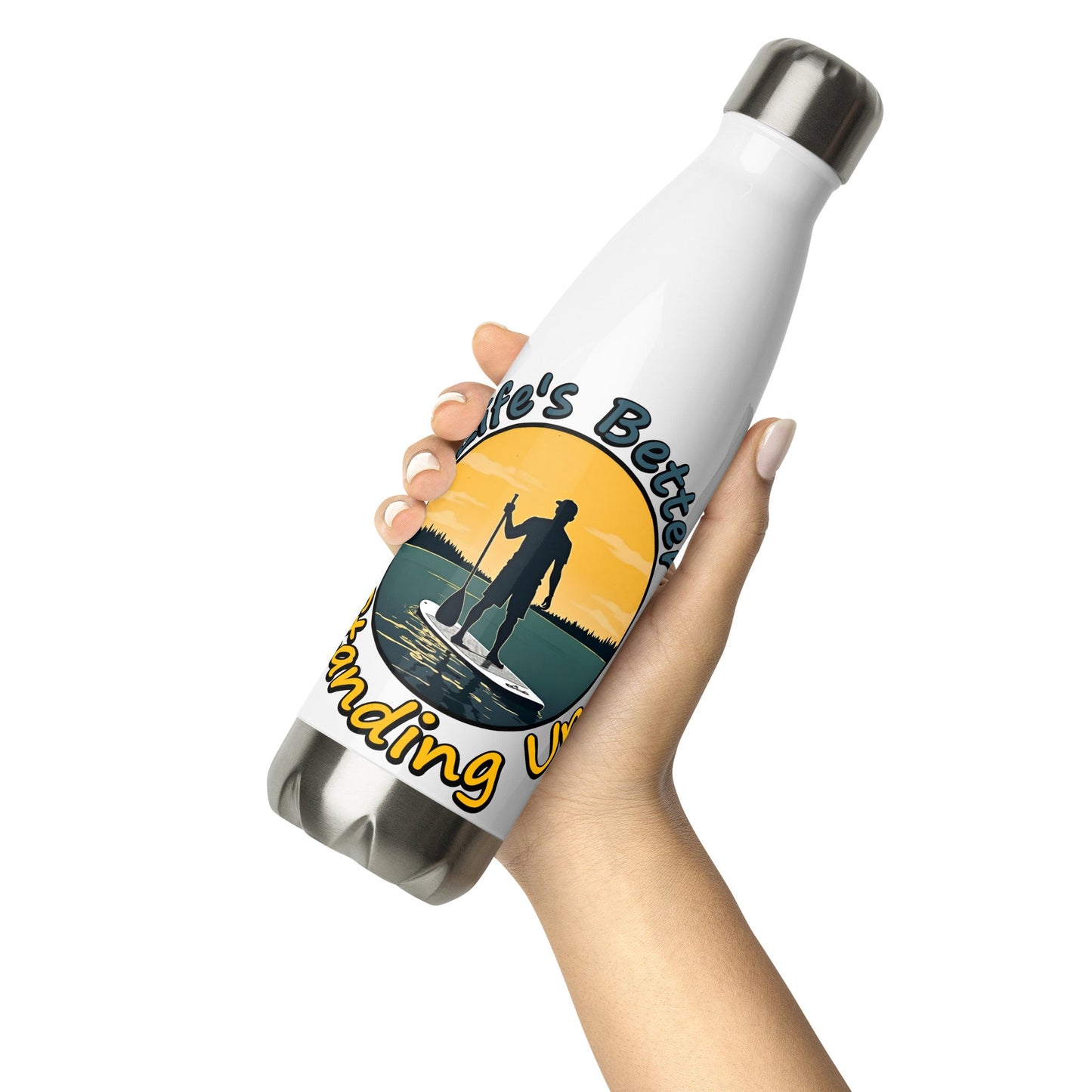 Paddle Boarding "Life's Better Standing Up" Stainless Steel Water Bottle - Stainless Steel Water Bottle - Discovery Co.