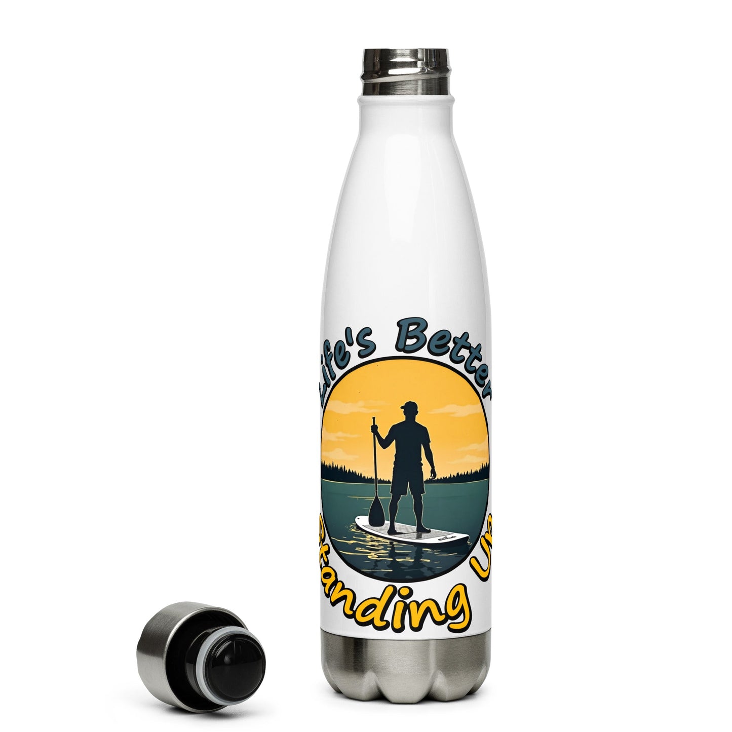 Paddle Boarding "Life's Better Standing Up" Stainless Steel Water Bottle - Stainless Steel Water Bottle - Discovery Co.