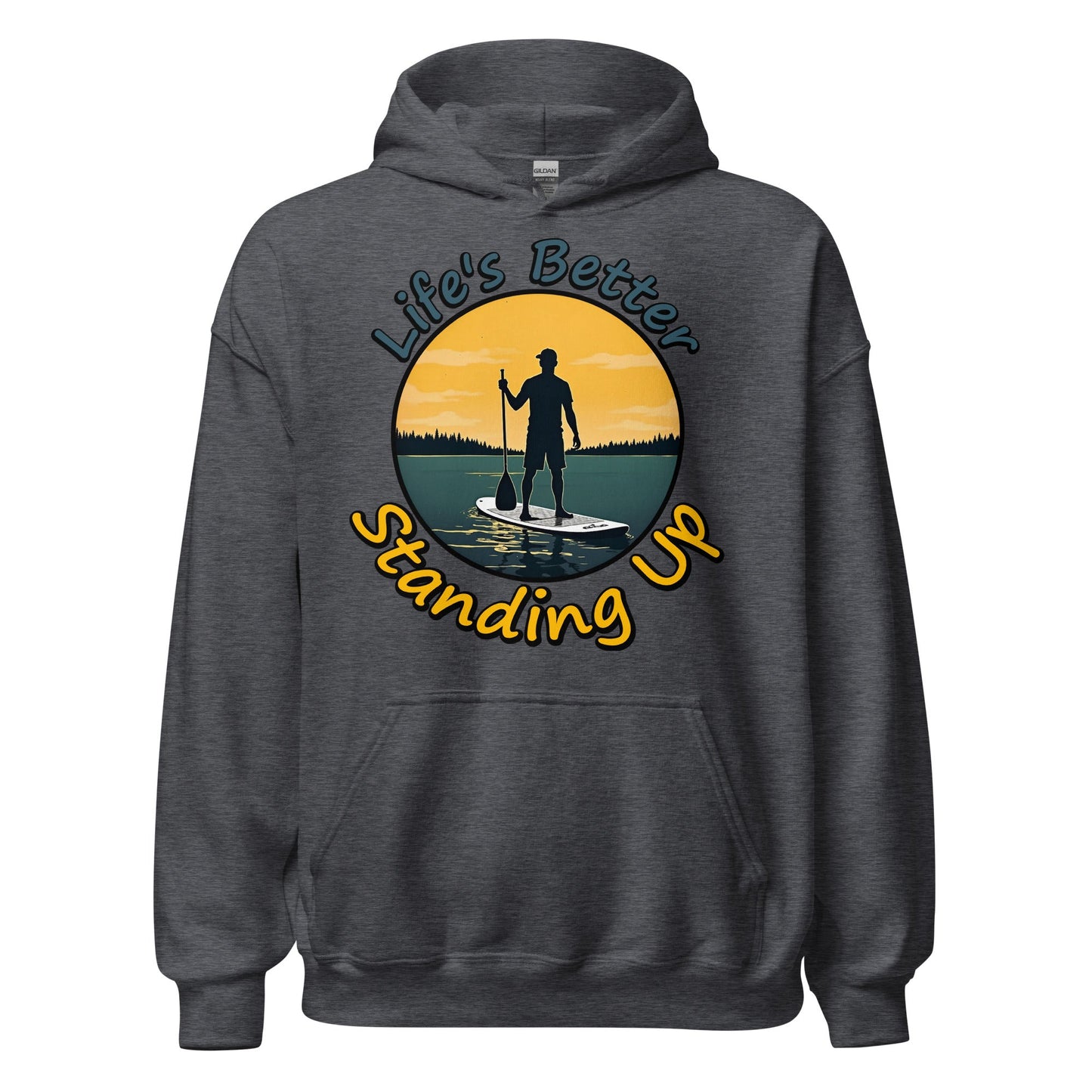 Paddle Boarding "Life's Better Standing Up" Women's (Unisex) Heavy Blend Hoodie - Hoodies - Discovery Co.