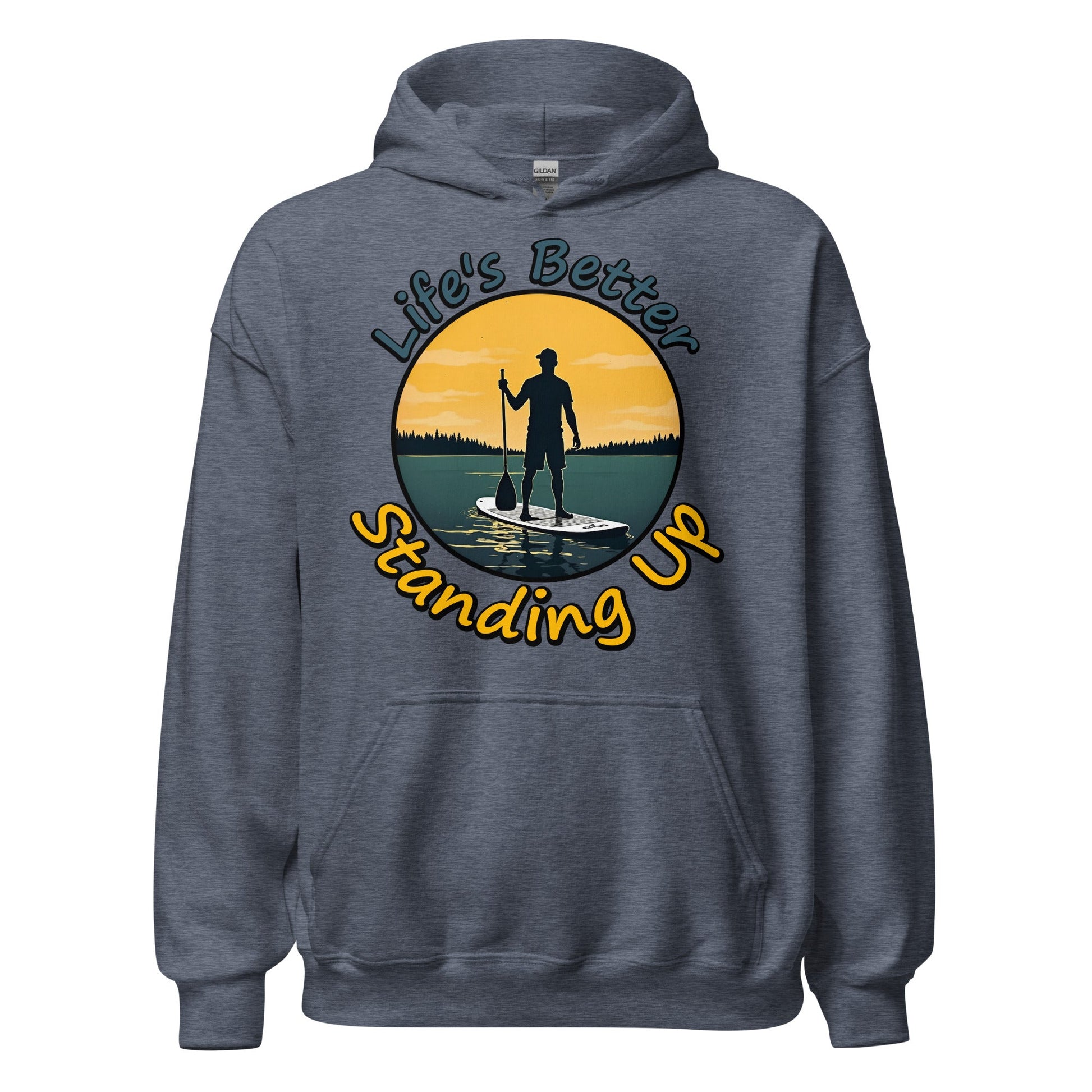 Paddle Boarding "Life's Better Standing Up" Women's (Unisex) Heavy Blend Hoodie - Hoodies - Discovery Co.