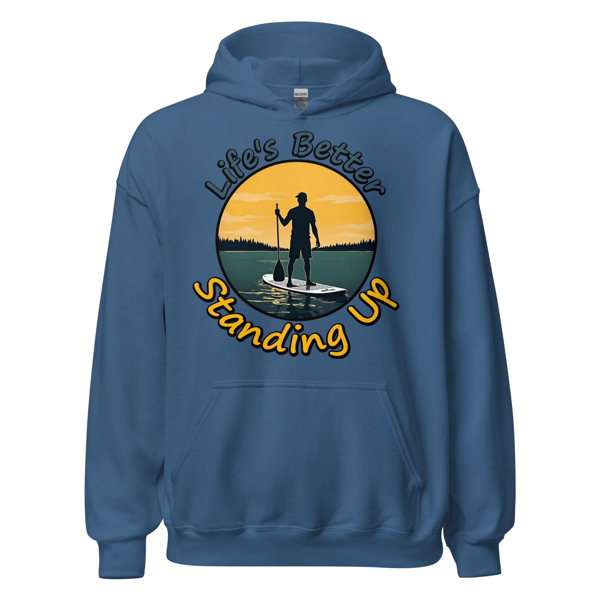 Paddle Boarding "Life's Better Standing Up" Women's (Unisex) Heavy Blend Hoodie - Hoodies - Discovery Co.
