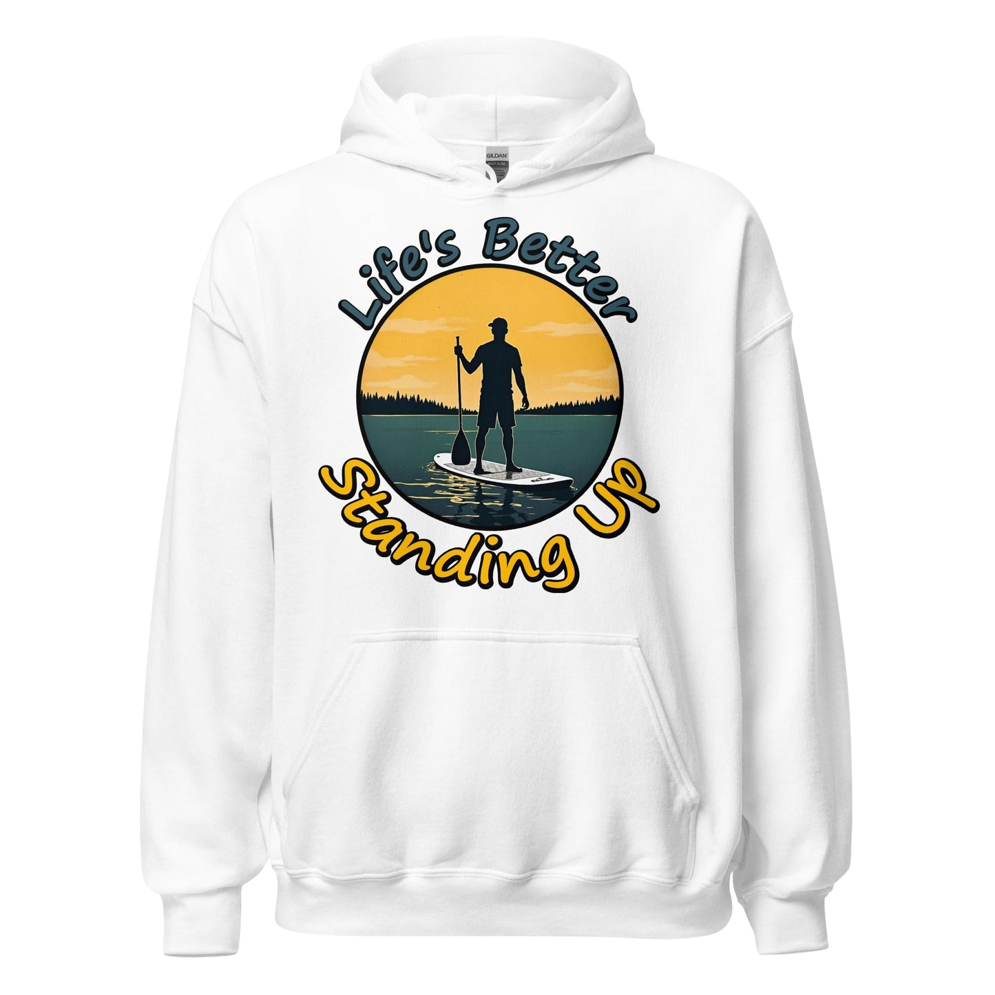 Paddle Boarding "Life's Better Standing Up" Women's (Unisex) Heavy Blend Hoodie - Hoodies - Discovery Co.