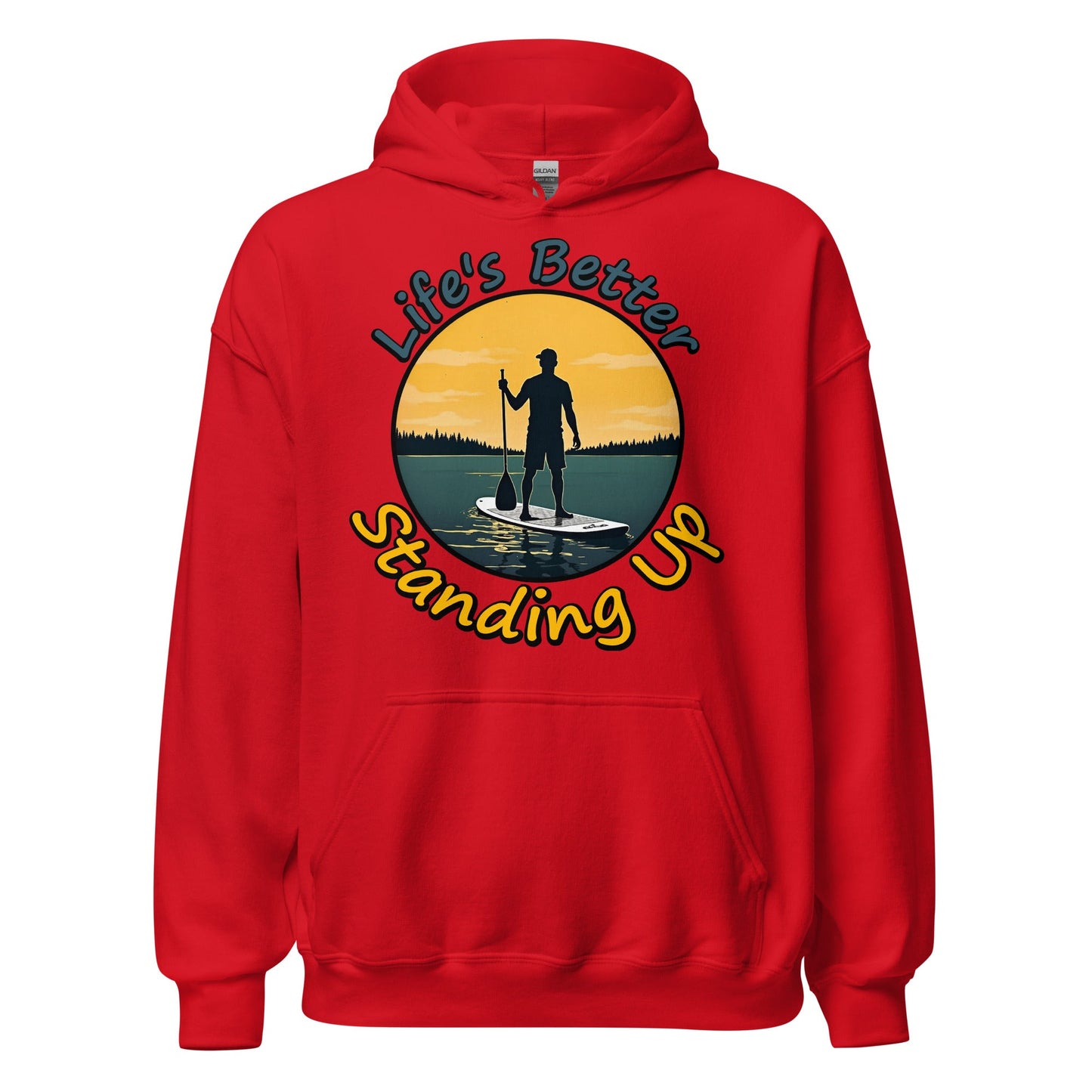 Paddle Boarding "Life's Better Standing Up" Women's (Unisex) Heavy Blend Hoodie - Hoodies - Discovery Co.