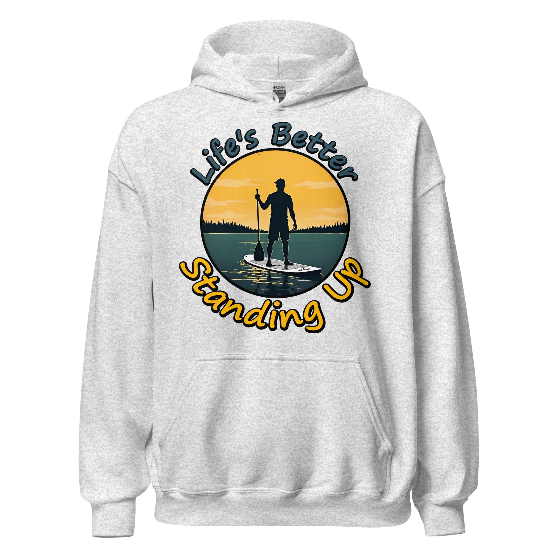 Paddle Boarding "Life's Better Standing Up" Women's (Unisex) Heavy Blend Hoodie - Hoodies - Discovery Co.