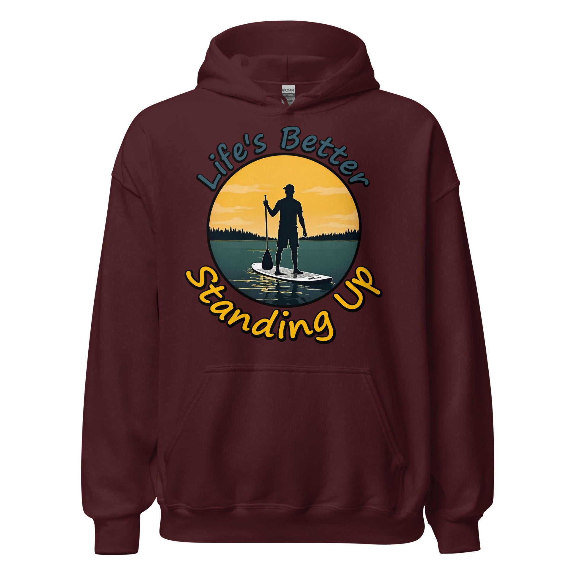 Paddle Boarding "Life's Better Standing Up" Women's (Unisex) Heavy Blend Hoodie - Hoodies - Discovery Co.