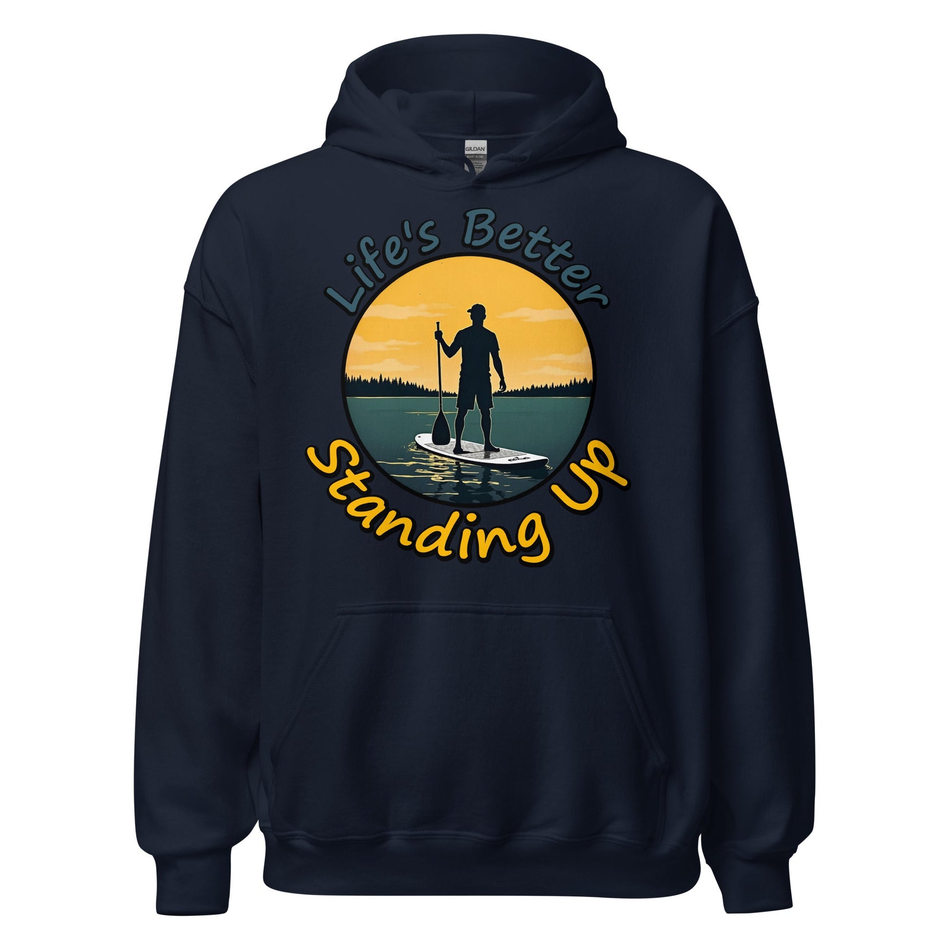 Paddle Boarding "Life's Better Standing Up" Women's (Unisex) Heavy Blend Hoodie - Hoodies - Discovery Co.