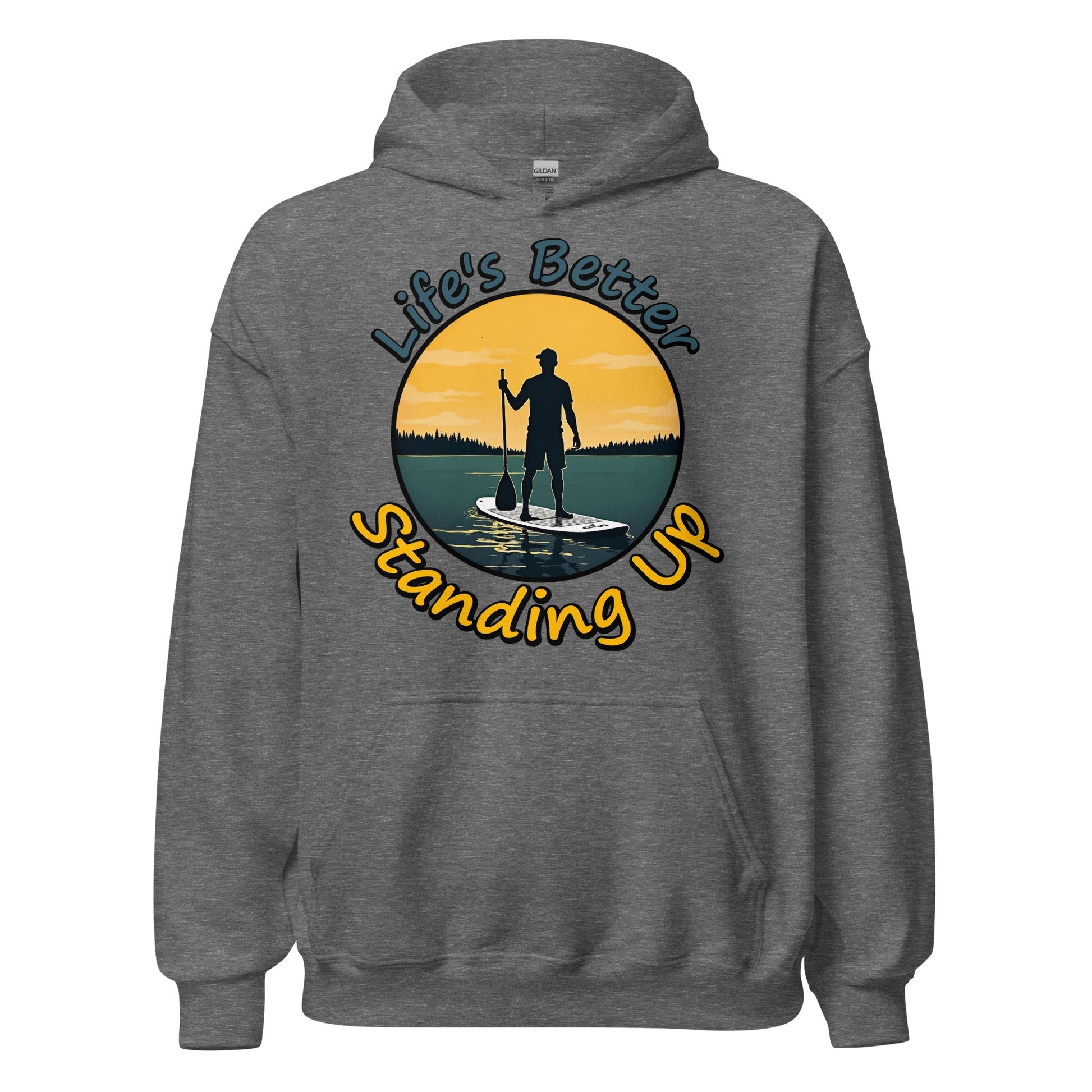 Paddle Boarding "Life's Better Standing Up" Women's (Unisex) Heavy Blend Hoodie - Hoodies - Discovery Co.
