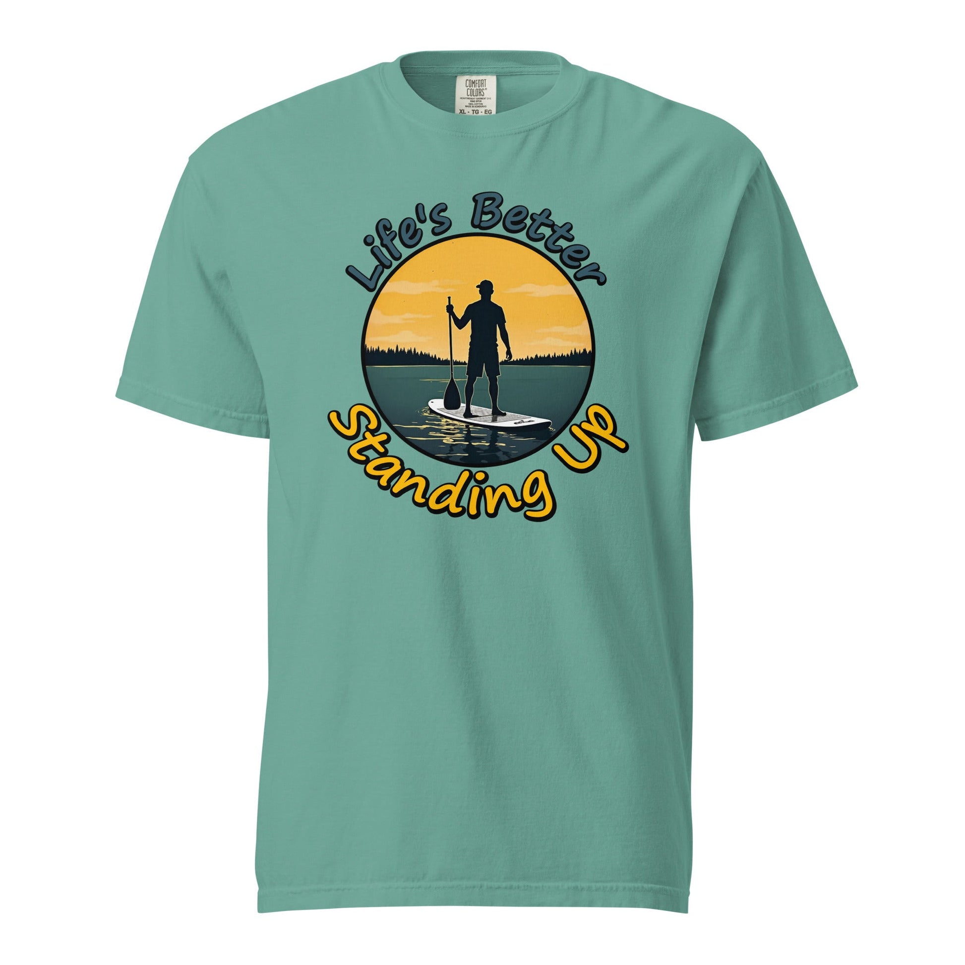 Paddle Boarding "Life's Better Standing Up" Women's (Unisex) Premium Tee - Women's Shirts - Discovery Co.