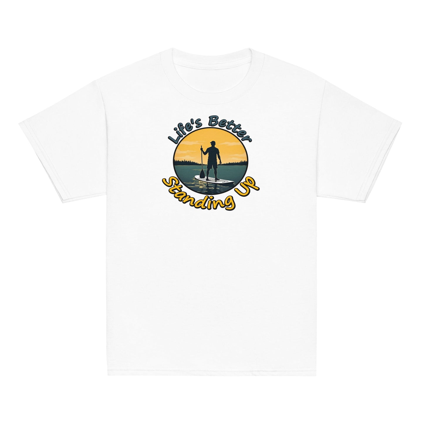 Paddle Boarding "Life's Better Standing Up" Youth Classic Tee - Kid's & Youth Apparel - Discovery Co.
