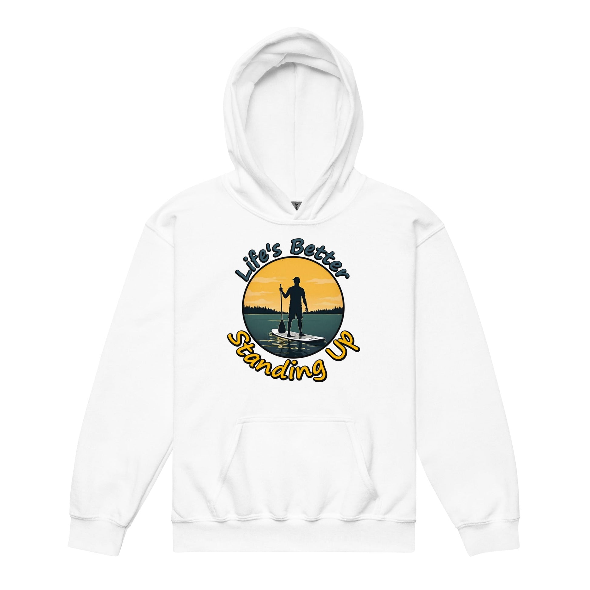 Paddle Boarding "Life's Better Standing Up" Youth (Unisex) Heavy Blend Hoodie - Hoodies - Discovery Co.