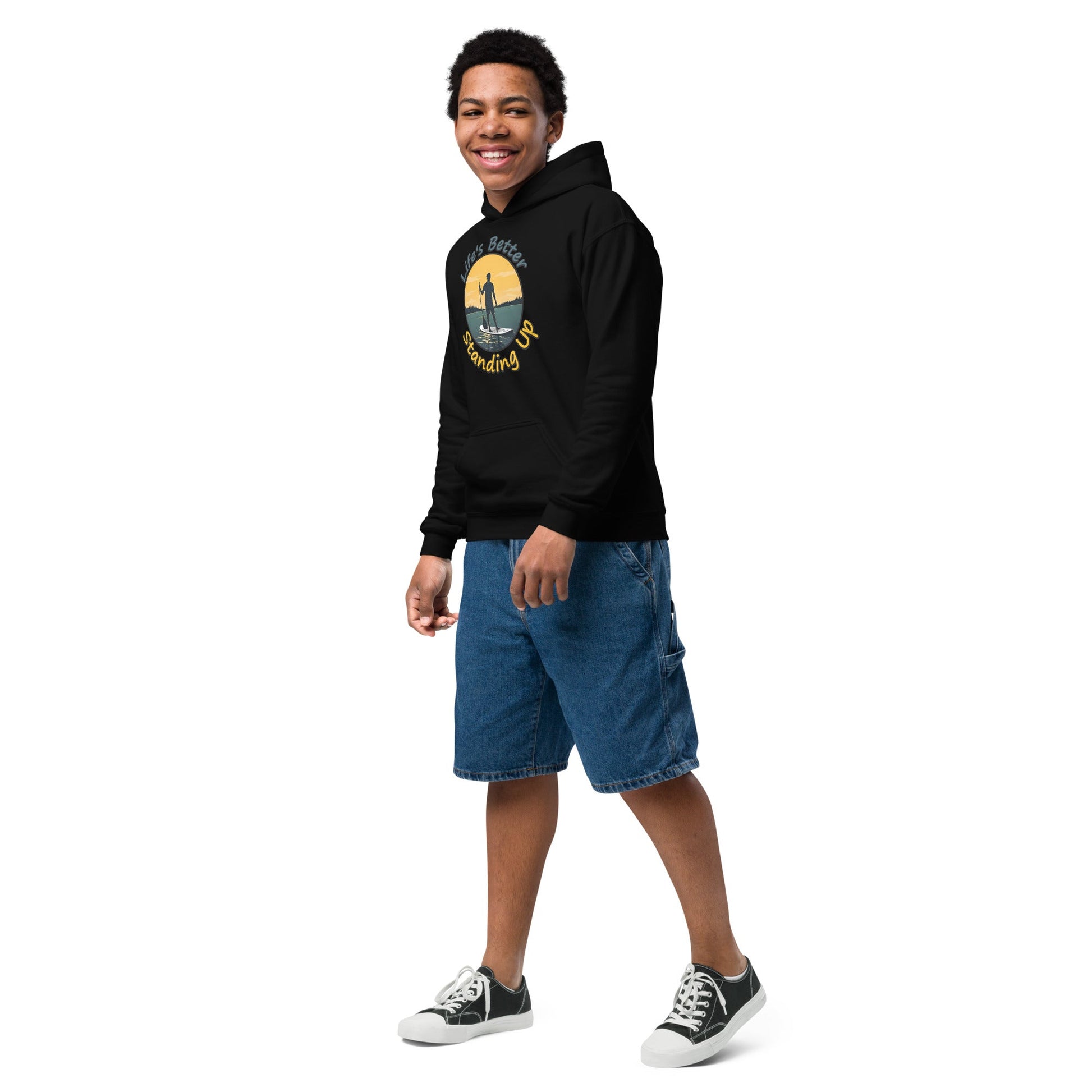 Paddle Boarding "Life's Better Standing Up" Youth (Unisex) Heavy Blend Hoodie - Hoodies - Discovery Co.