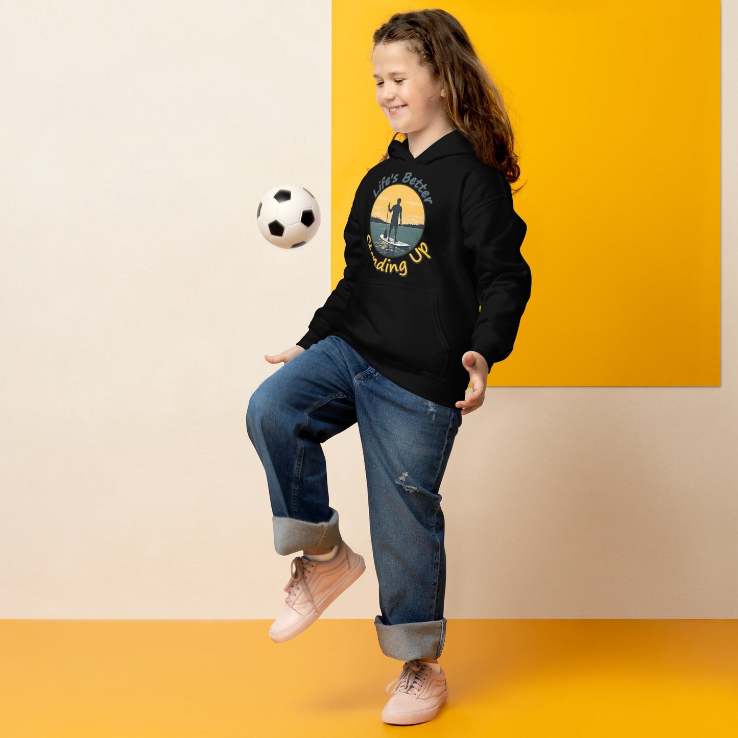 Paddle Boarding "Life's Better Standing Up" Youth (Unisex) Heavy Blend Hoodie - Hoodies - Discovery Co.