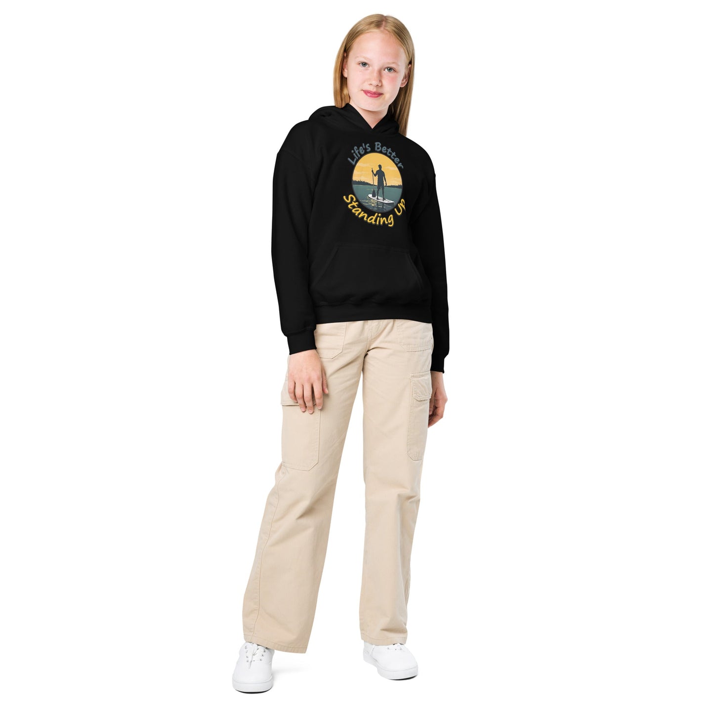 Paddle Boarding "Life's Better Standing Up" Youth (Unisex) Heavy Blend Hoodie - Hoodies - Discovery Co.