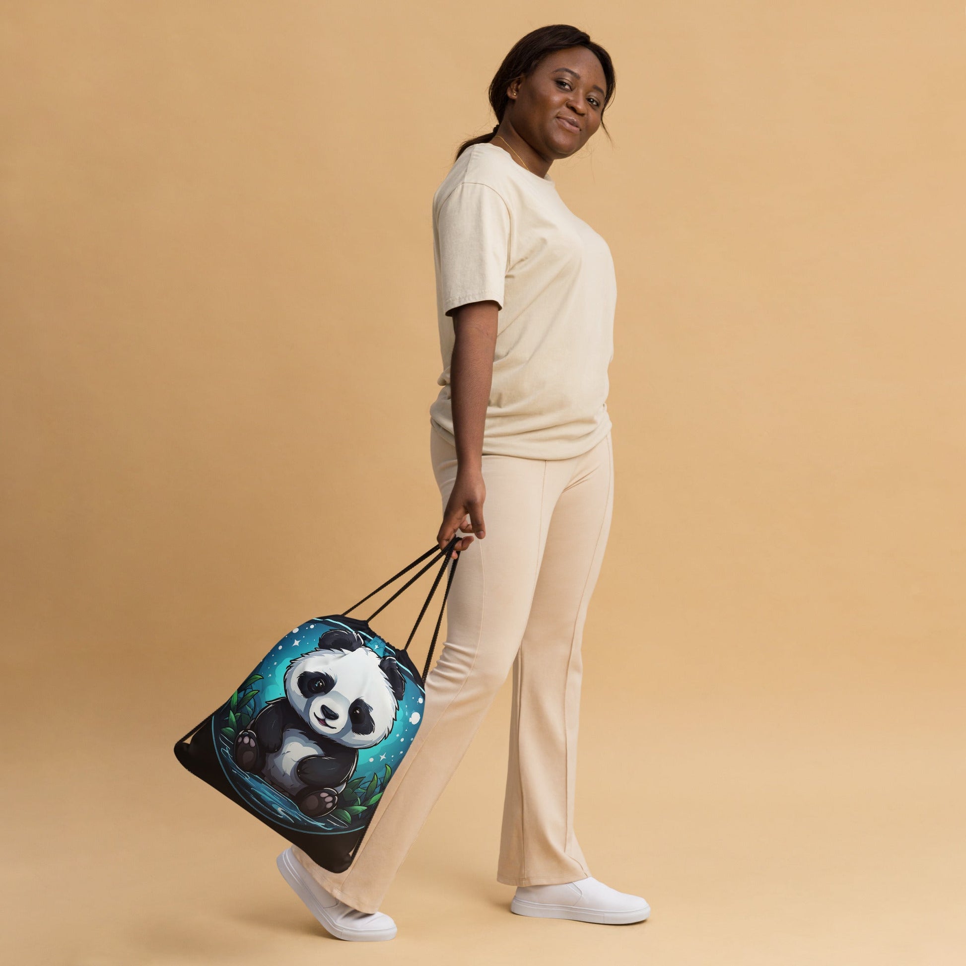 Panda Drawstring Bag - Drawstring Bag - Discovery Co.