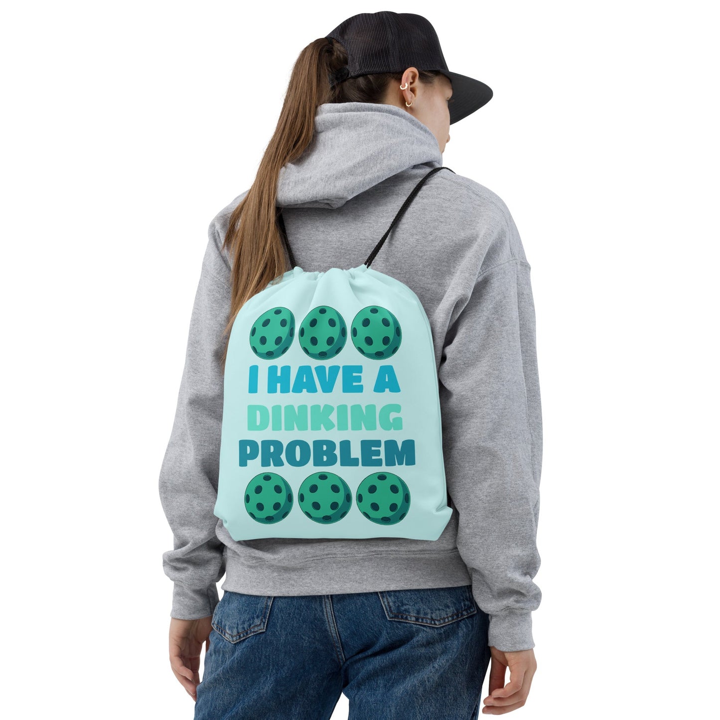 Pickleball "I Have A Dinking Problem" Drawstring Bag - Drawstring Bag - Discovery Co.