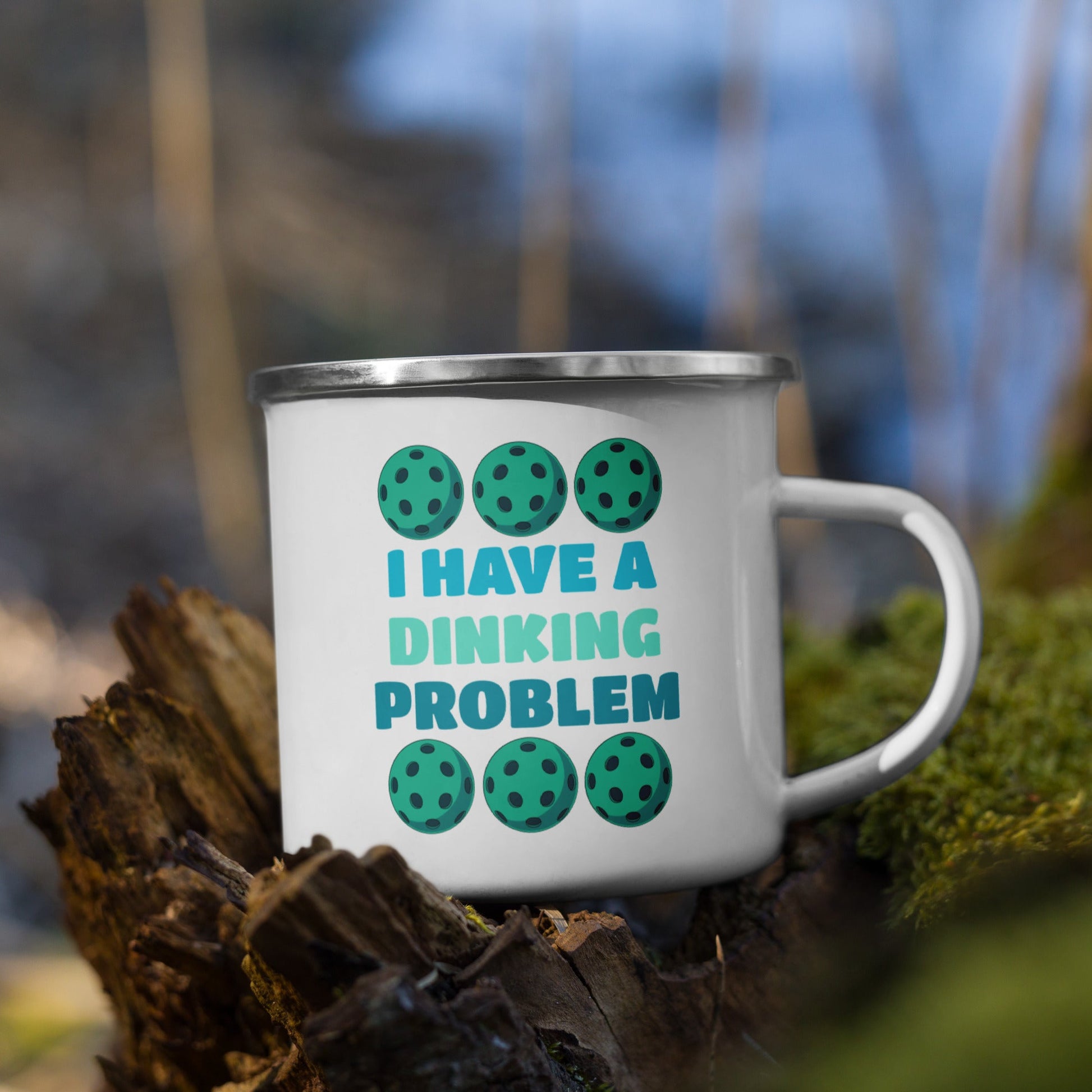 Pickleball "I Have A Dinking Problem" Enamel Mug - Mugs - Discovery Co.