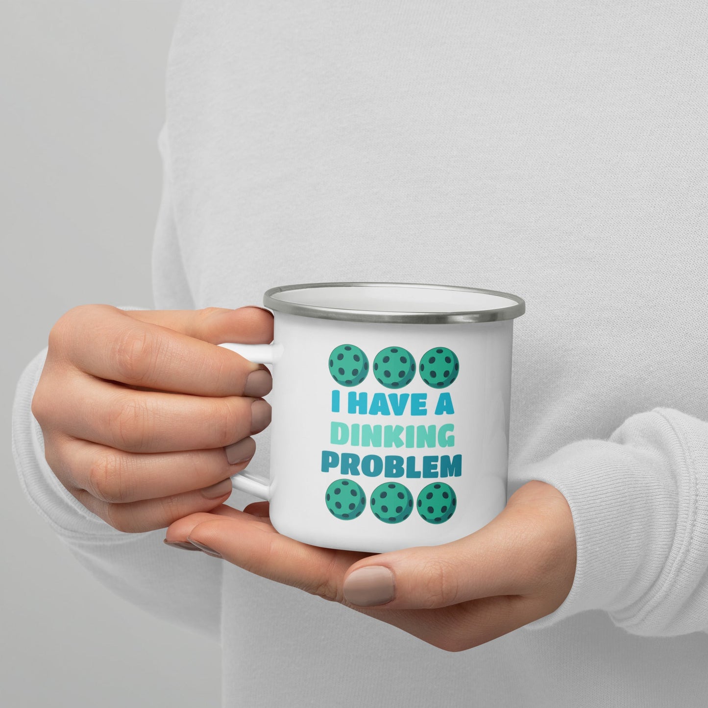 Pickleball "I Have A Dinking Problem" Enamel Mug - Mugs - Discovery Co.