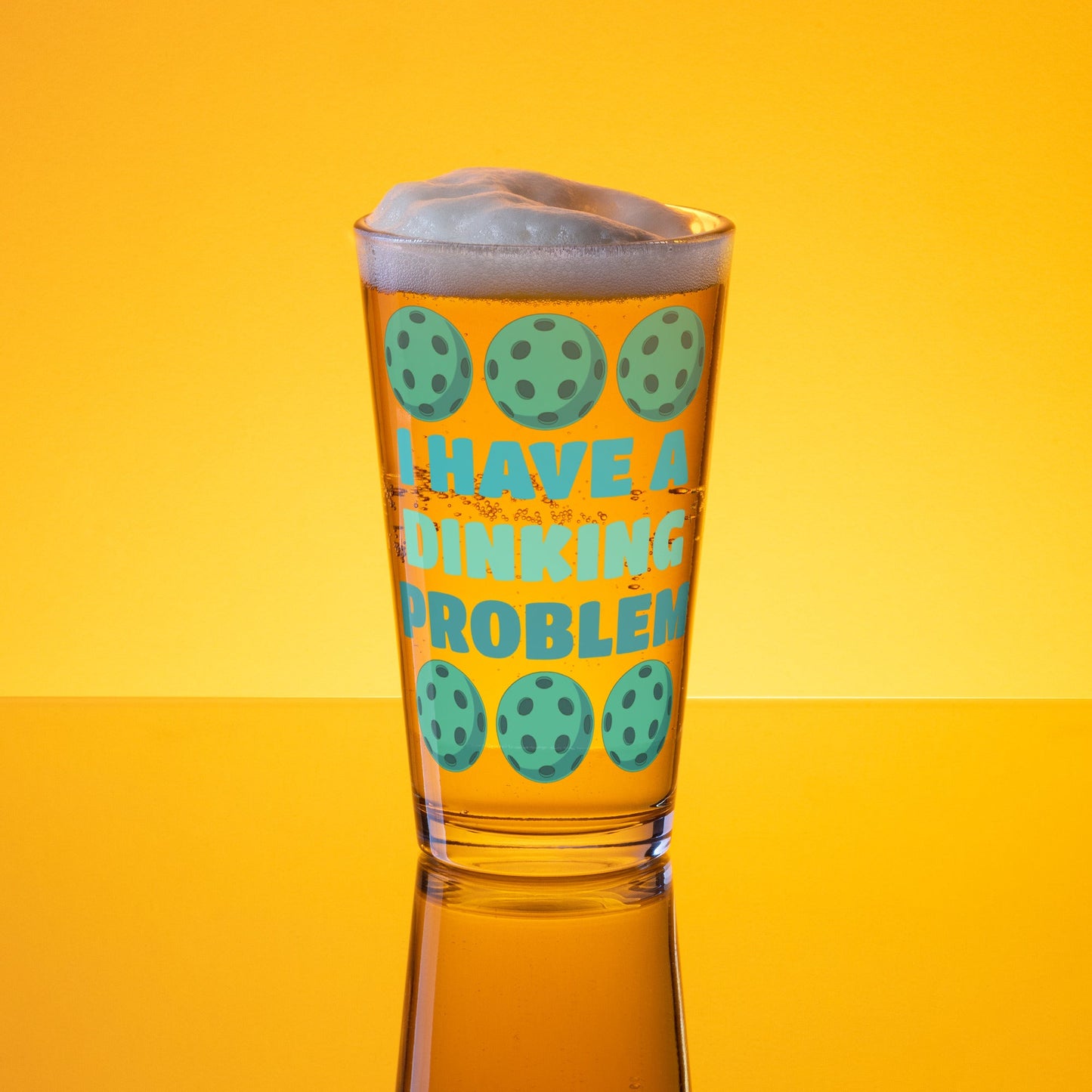 Pickleball "I Have A Dinking Problem" Pint Glass - Beer Glass - Discovery Co.