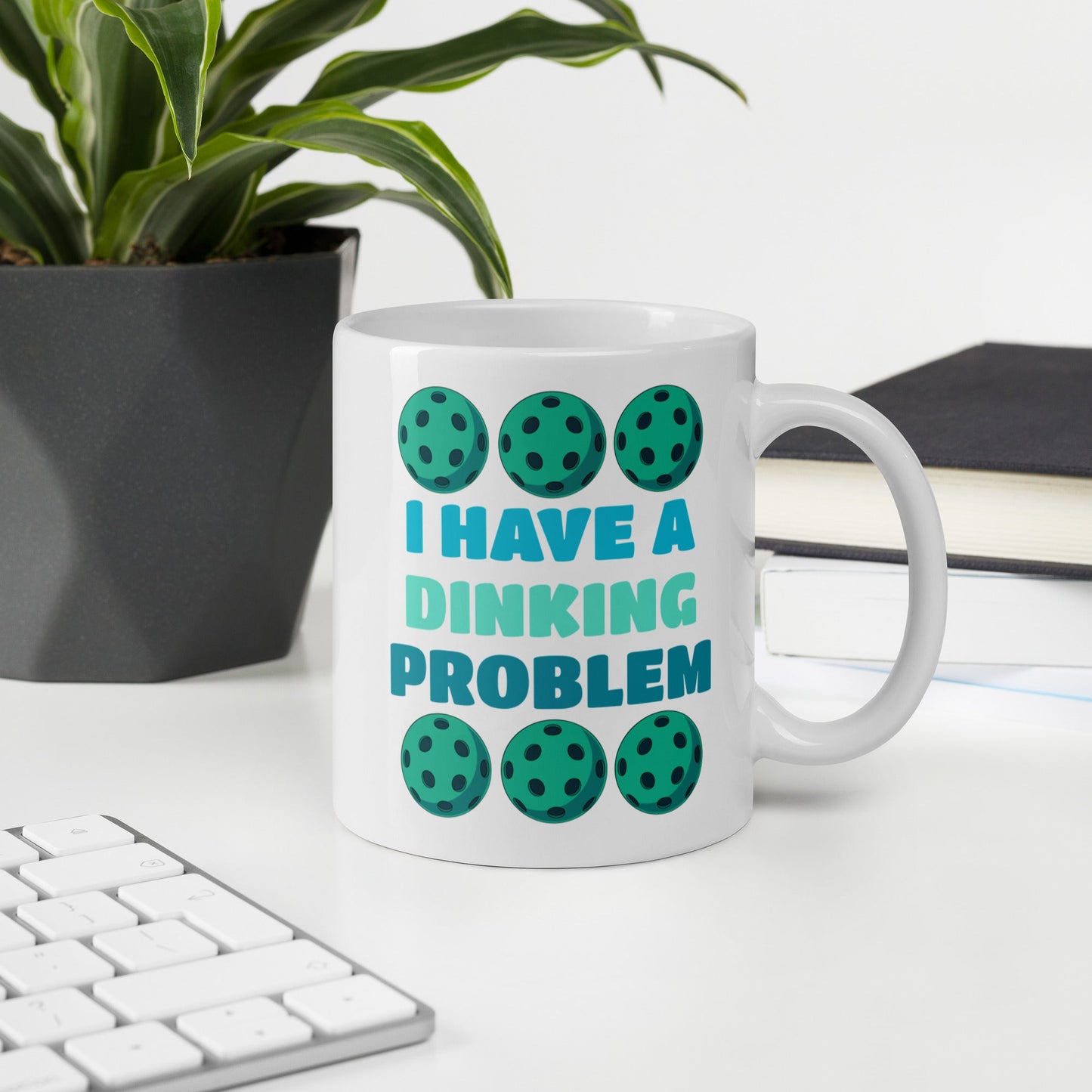 Pickleball "I Have A Dinking Problem" White Glossy Mug (11 oz. 15 oz, 20 oz) - Mugs - Discovery Co.