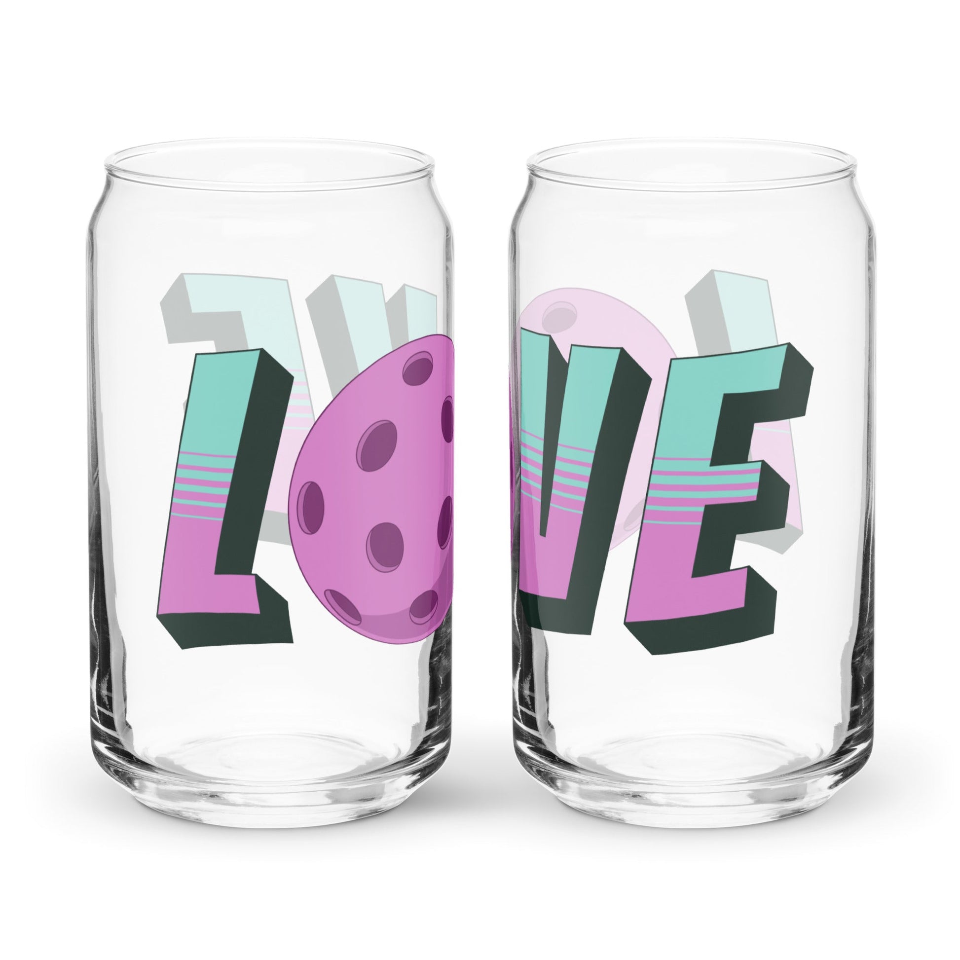 Pickleball Love Can - Shaped Glass - Can - Shaped Glass - Discovery Co.