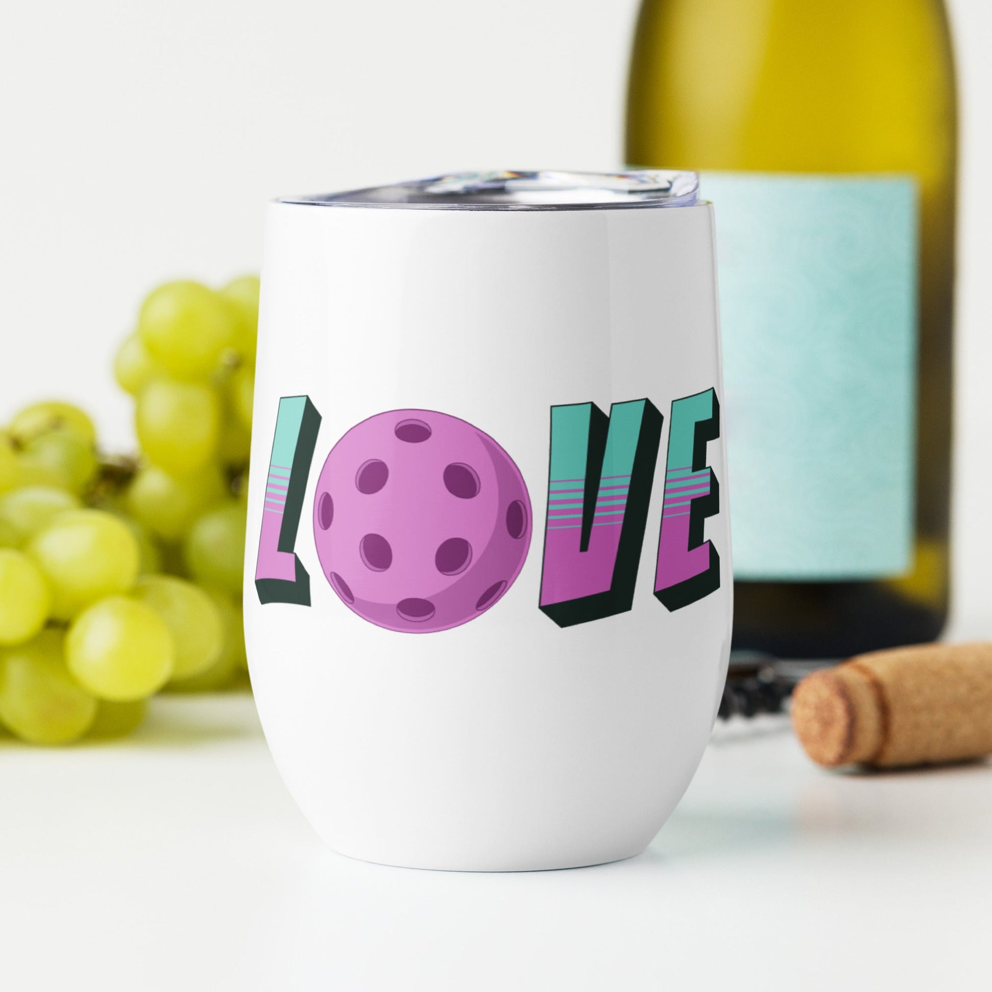 Pickleball Love Stainless Steel Wine Tumbler - Steel Tumbler - Discovery Co.