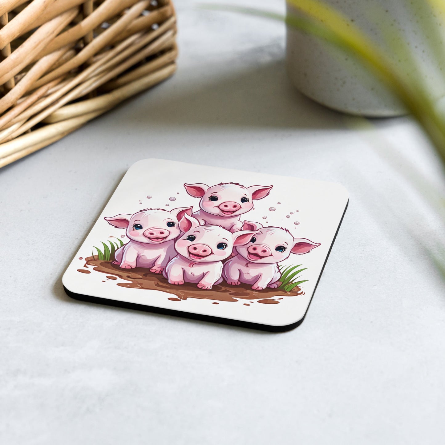 Piglets Cork - back Coaster - Coasters - Discovery Co.