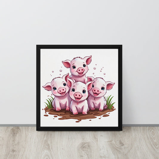 Piglets Framed Canvas - Canvas Prints - Discovery Co.