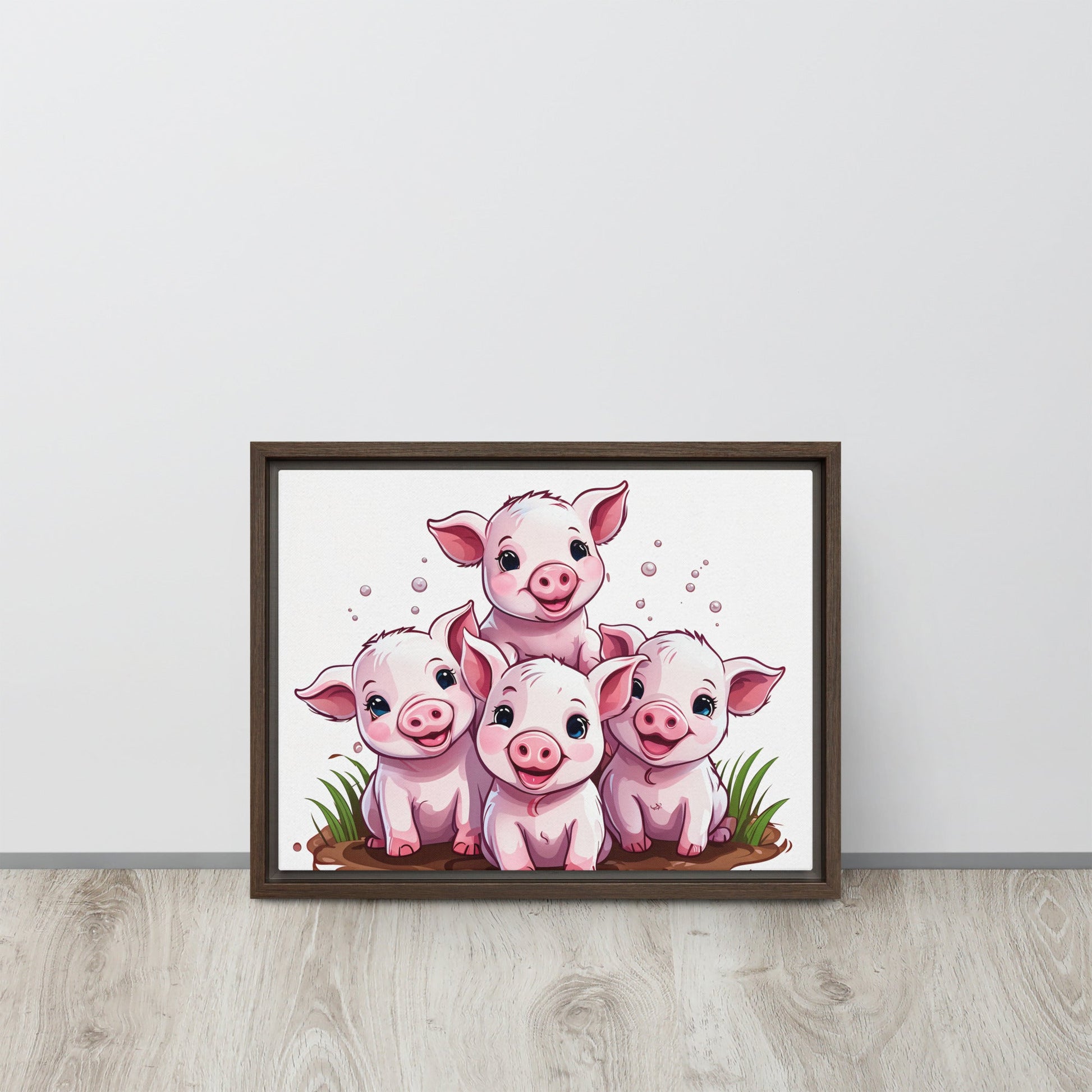 Piglets Framed Canvas - Canvas Prints - Discovery Co.