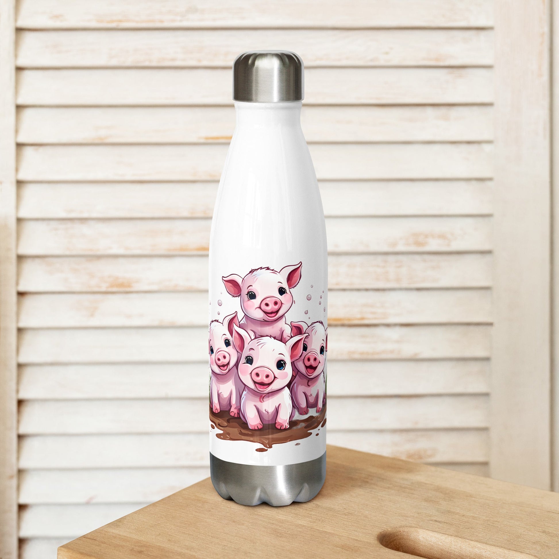 Piglets Stainless Steel Water Bottle - Stainless Steel Water Bottle - Discovery Co.