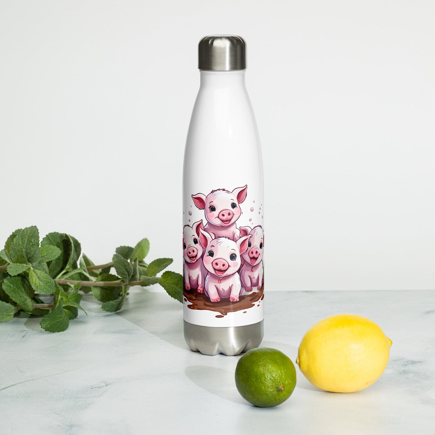 Piglets Stainless Steel Water Bottle - Stainless Steel Water Bottle - Discovery Co.