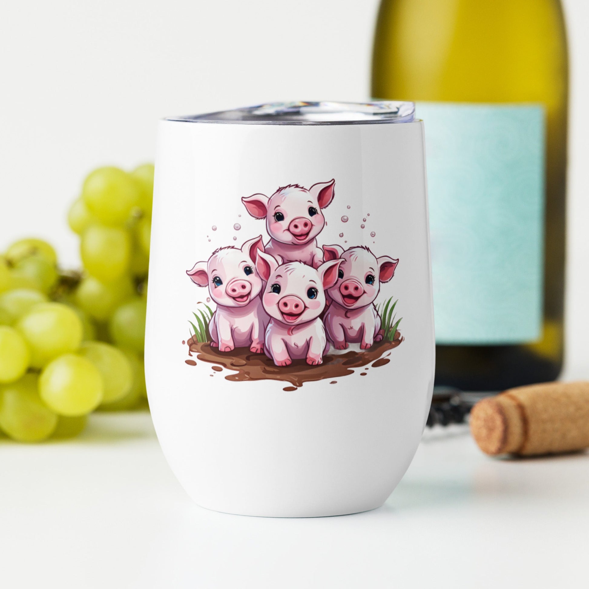 Piglets Stainless Steel Wine Tumbler - Tumblers - Discovery Co.