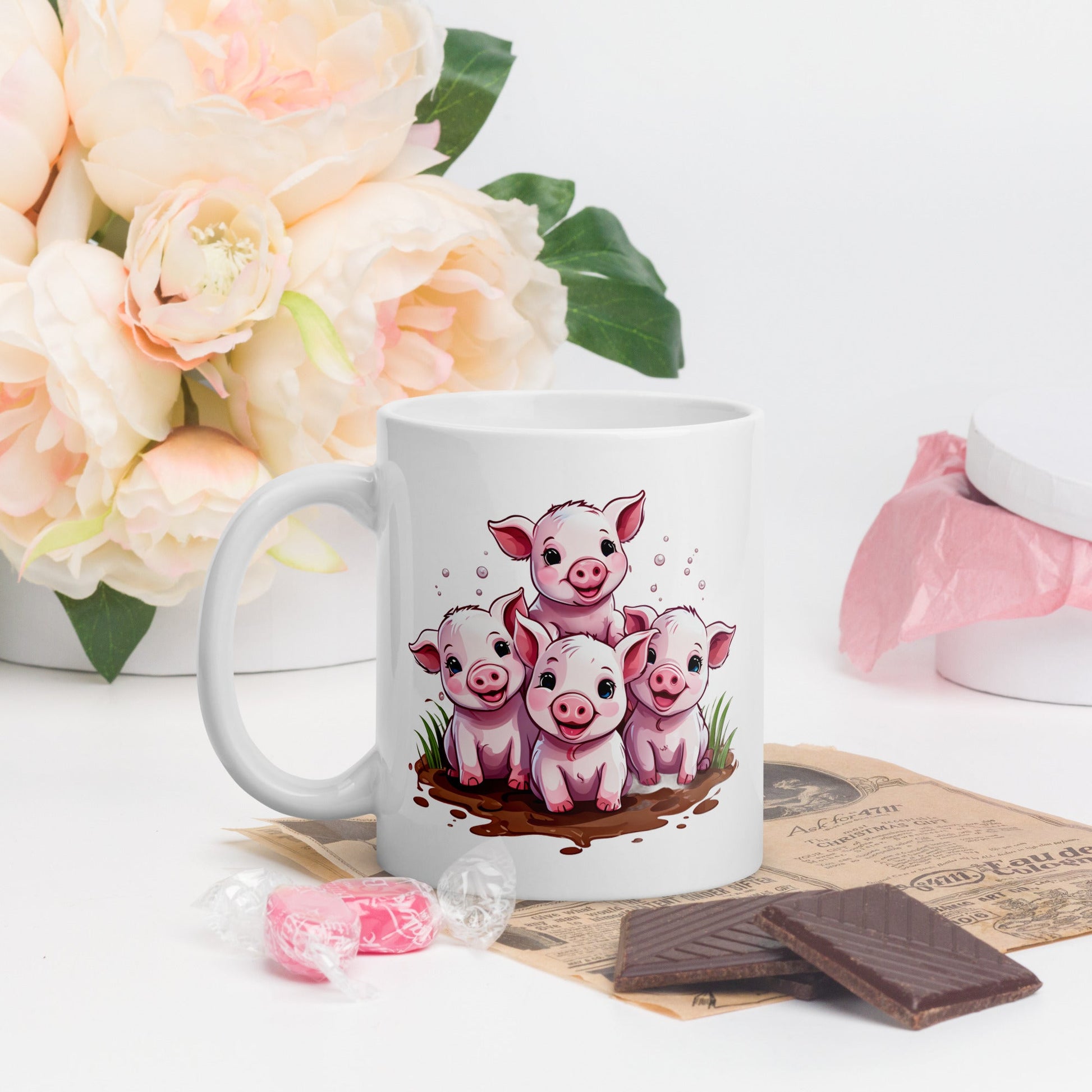 Piglets White Glossy Mug (11 oz, 15 oz, 20 oz) - Mugs - Discovery Co.