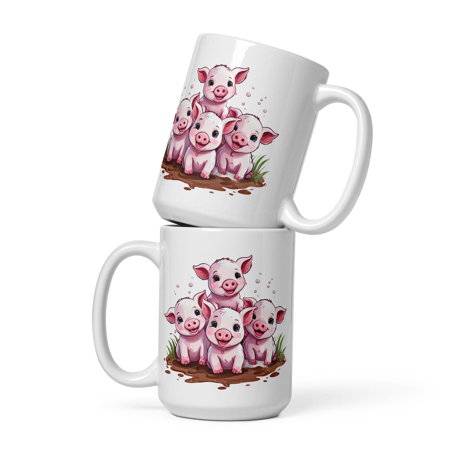 Piglets White Glossy Mug (11 oz, 15 oz, 20 oz) - Mugs - Discovery Co.