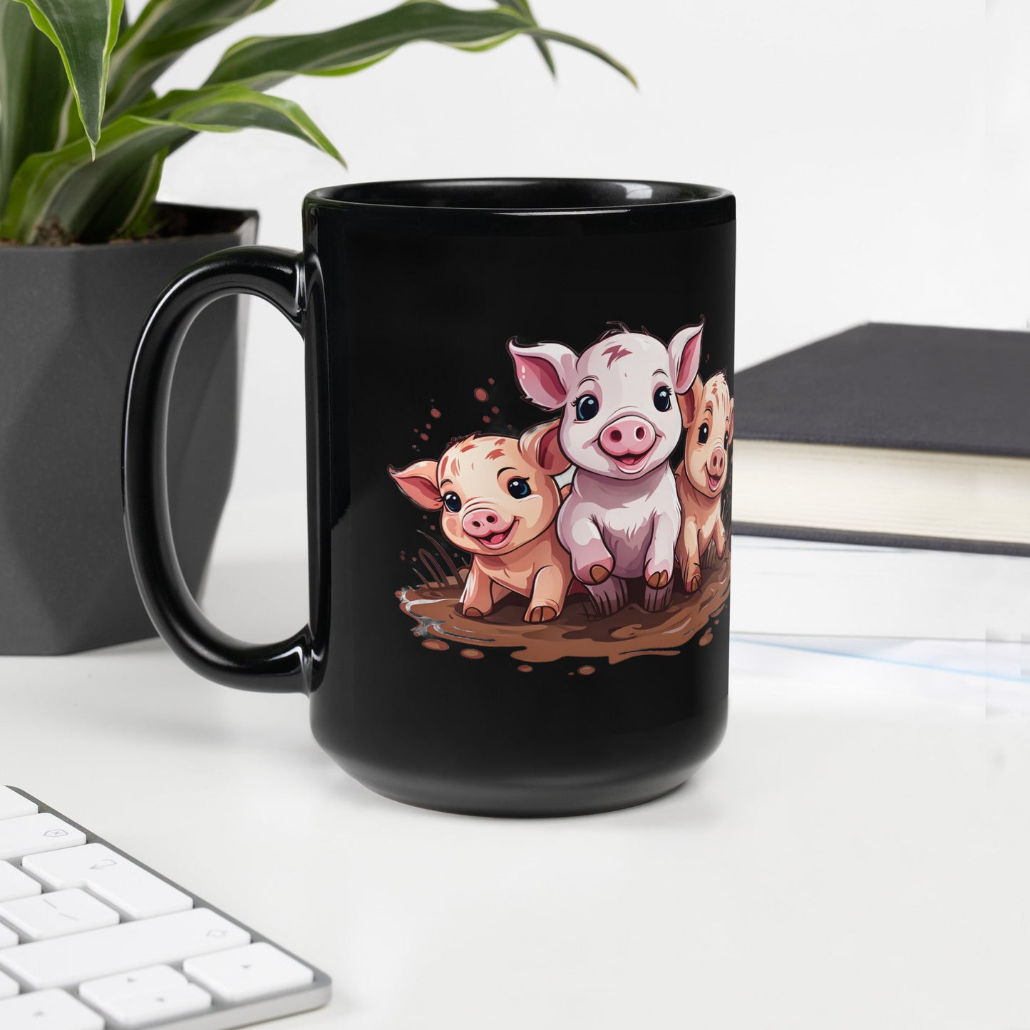 Pigs Black Glossy Mug (11 oz, 15 oz) - Discovery Co.