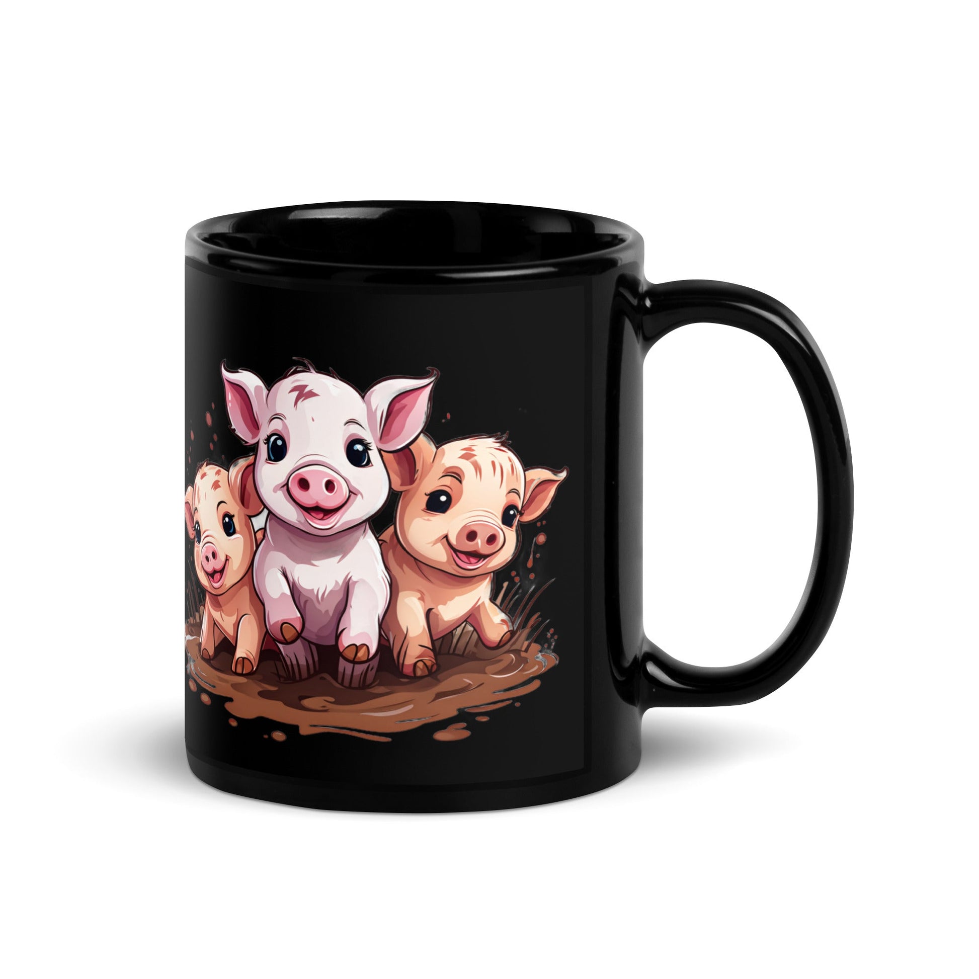 Pigs Black Glossy Mug (11 oz) - Discovery Co.