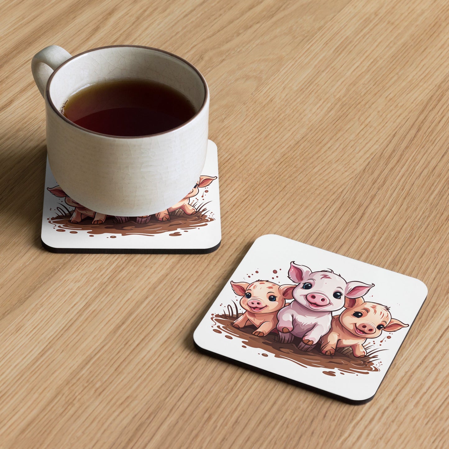 Pigs Cork-back Coaster - Coasters - Discovery Co.