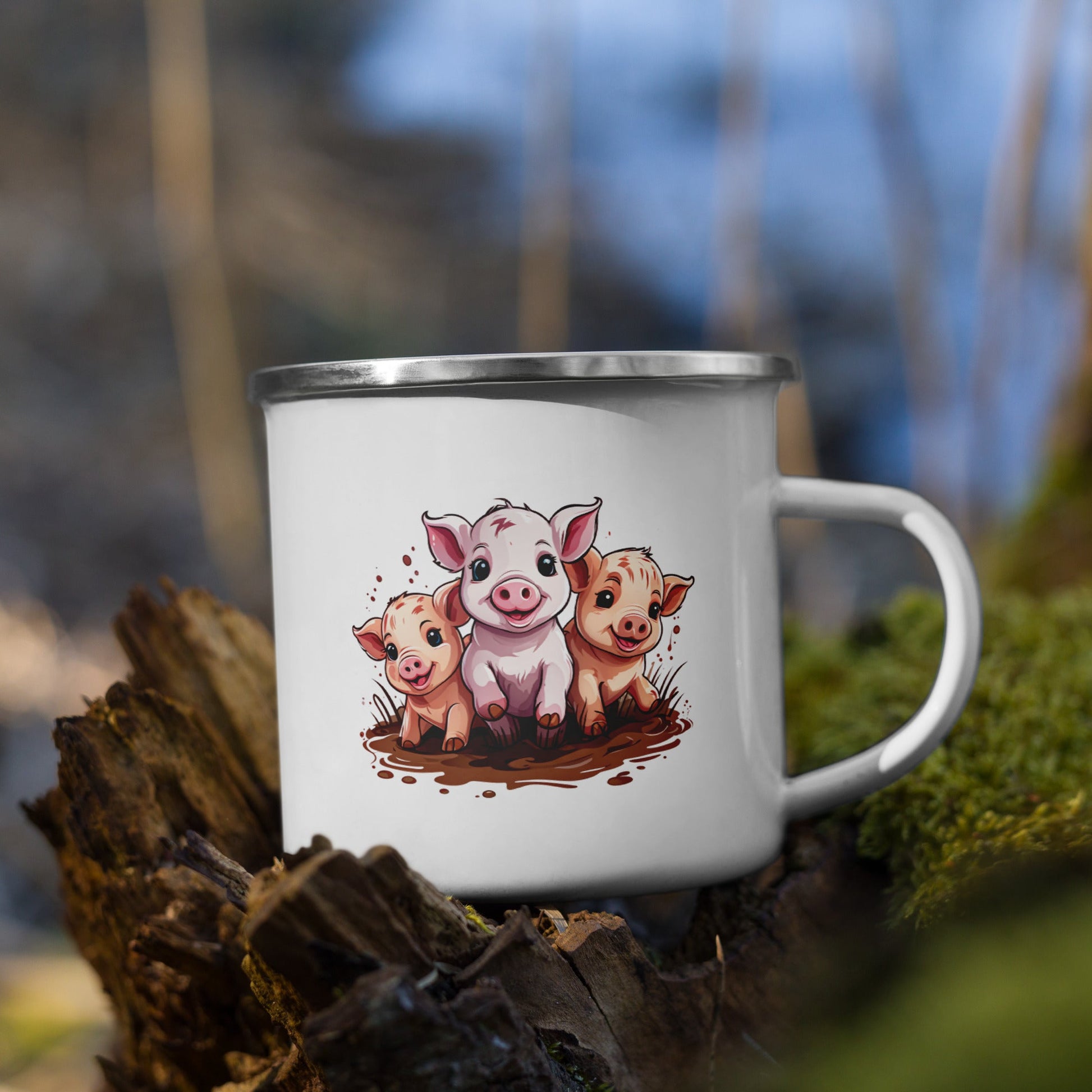 Pigs Enamel Mug (12 oz) - Mugs - Discovery Co.