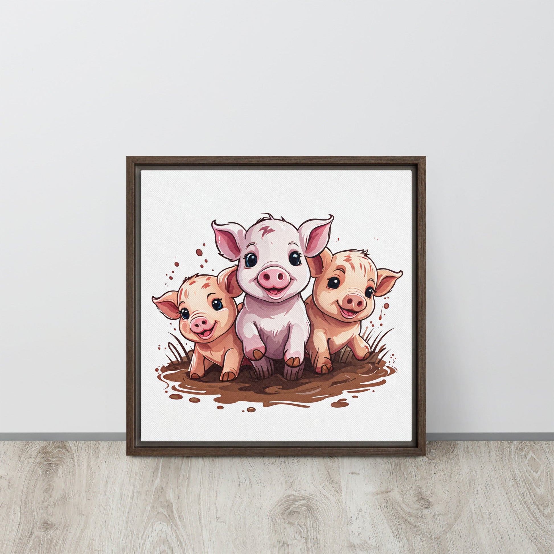 Pigs Framed Canvas - Canvas Prints - Discovery Co.