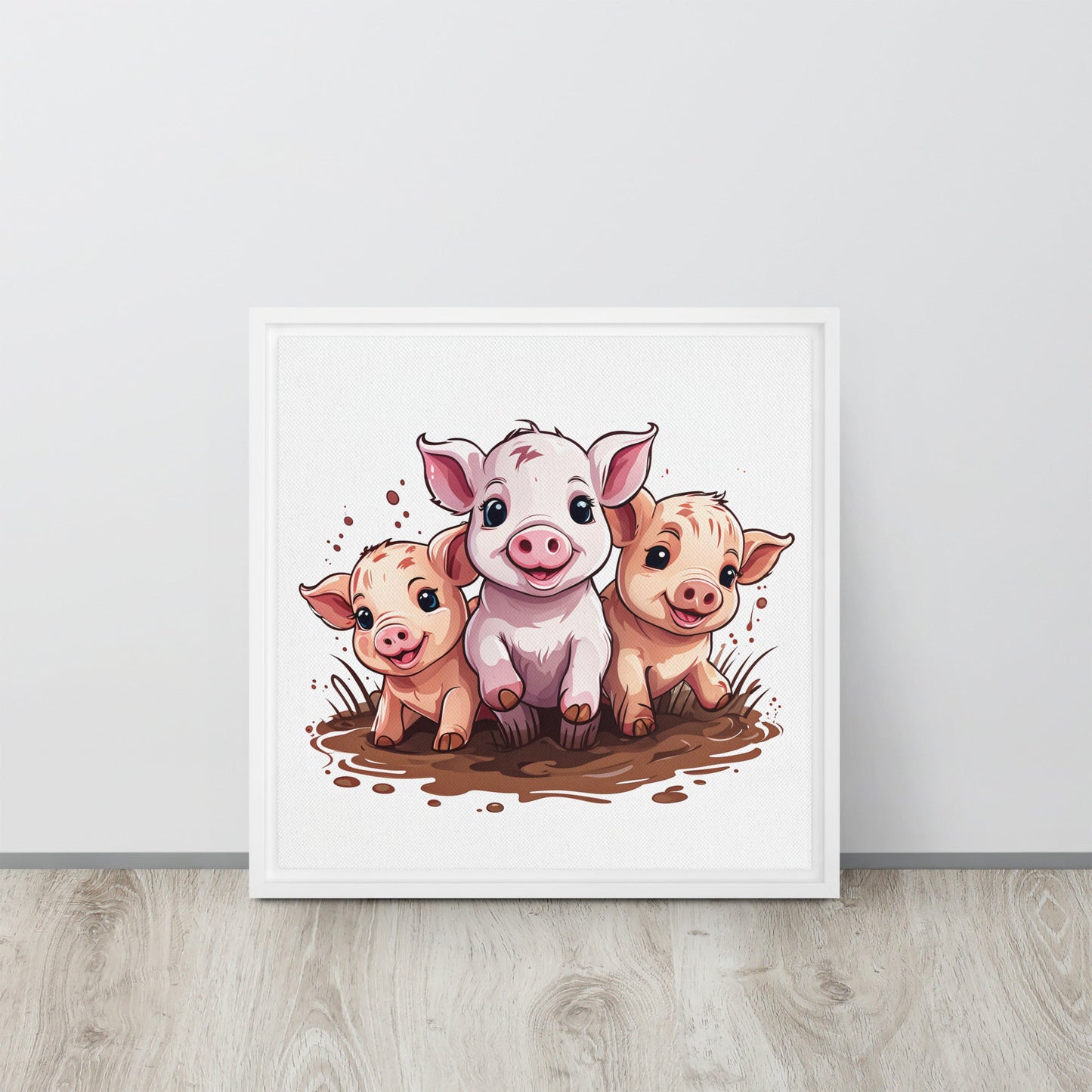 Pigs Framed Canvas - Canvas Prints - Discovery Co.